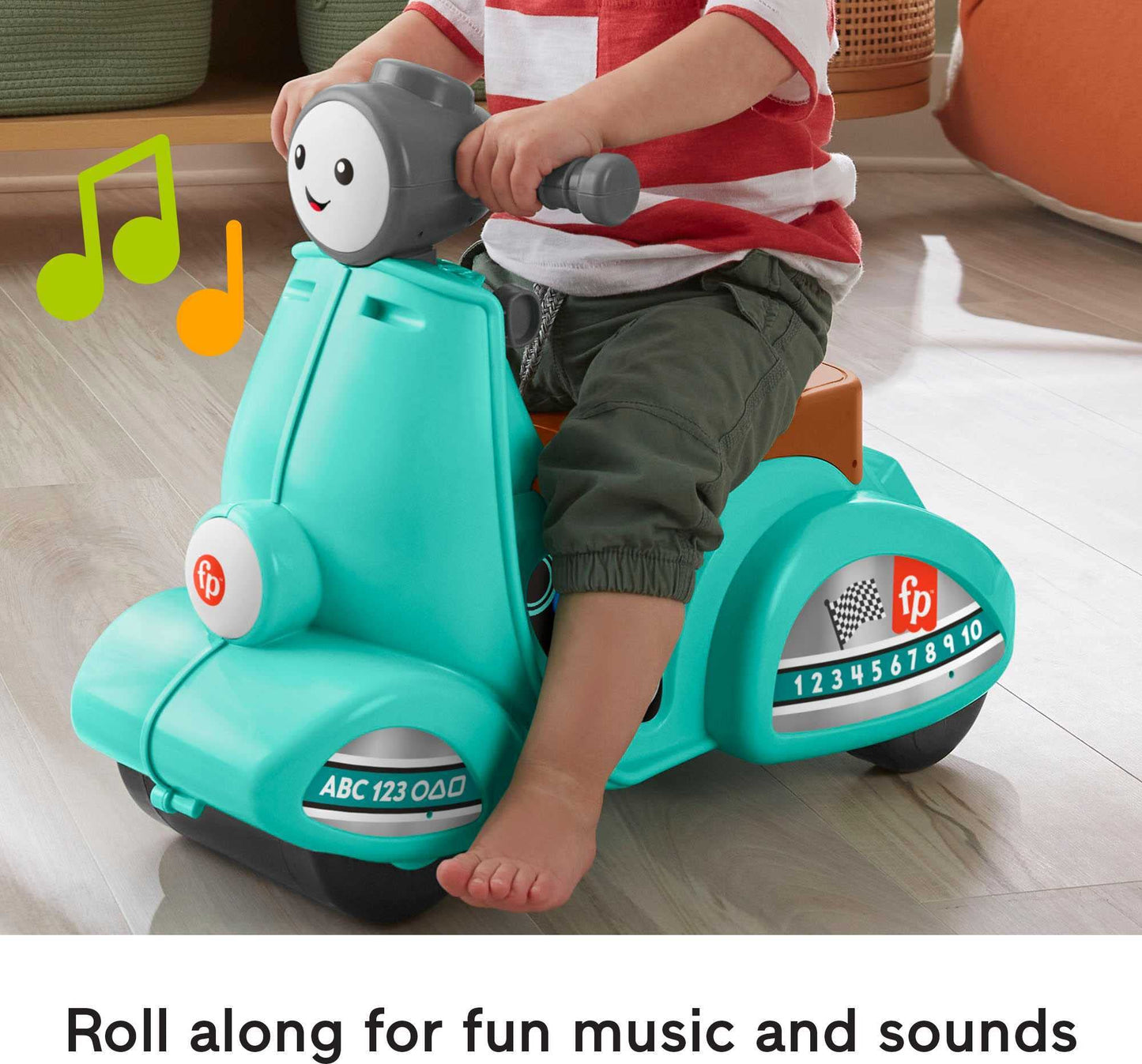 Fisher-Price Laugh & Learn Toddler Ride-On Toy, Smart Stages Cruise Along Scooter with Lights Music and Learning for Ages 1 Year and Up (Amazon Exclusive)