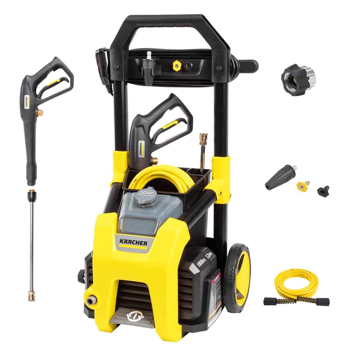 Karcher K1800PS 1800 PSI 1.2 GPM TruPressure Electric Pressure Washer & Universal 15" Pressure Washer Surface Cleaner Attachment