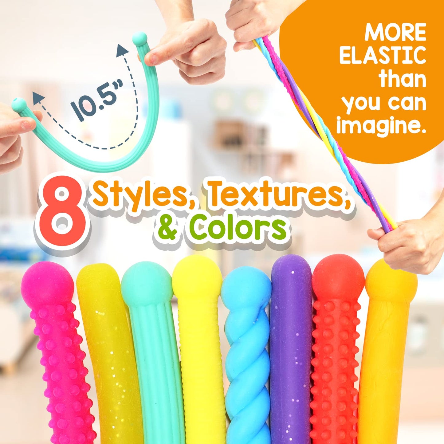 Sensory Autism Toys for Kids - Textured Stretchy Fidget Toys for Stress - Sensory Toys Special Needs for Autistic Toddlers Boys Girls Easter Baskets Stuffers Gifts, Treasure Prizes Classroom