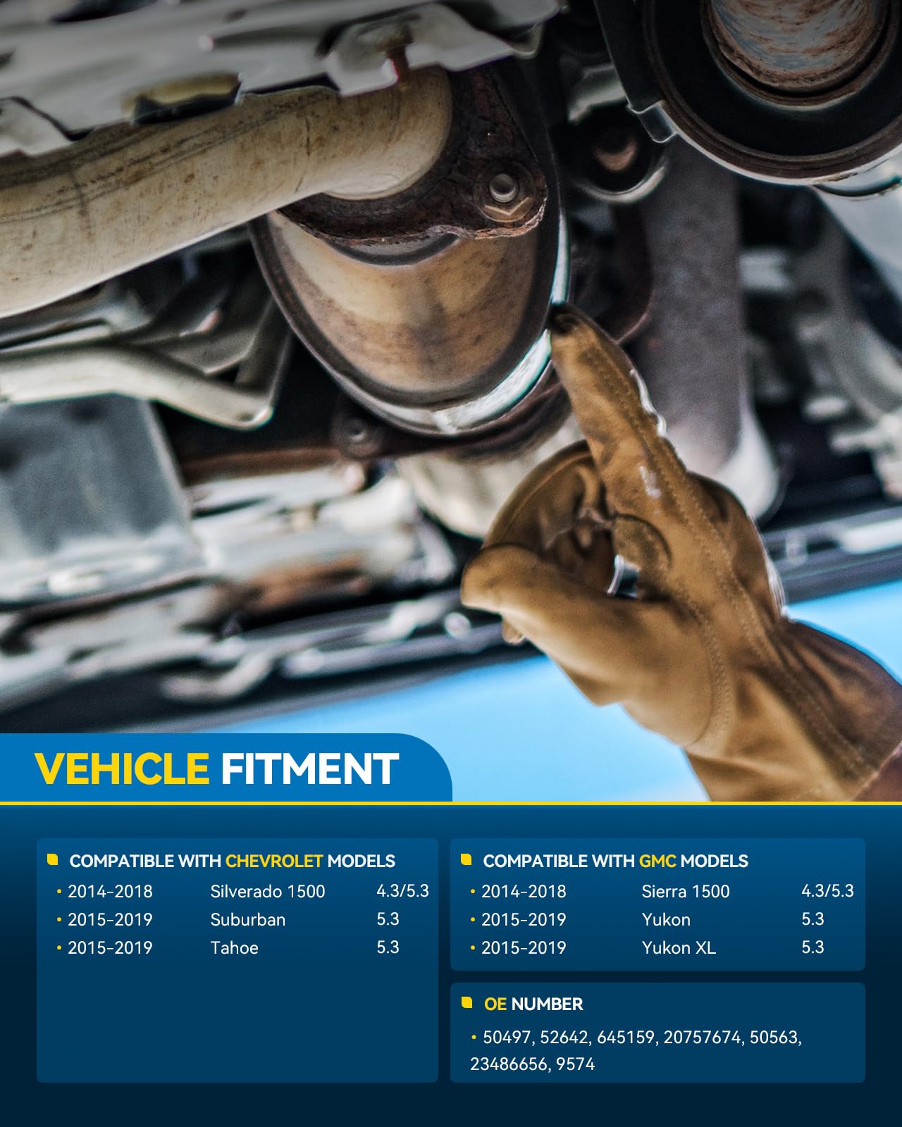 PHILTOP Catalytic Converter Kit Compatible with Chevrolet GMC 2014-2018 Silverado 1500/Sierra 1500 5.3L/4.3L, 2015-2019 Tahoe/Suburban/Yukon/Yukon XL 5.3L Replace# 50497, 645159, 50563 (EPA Compliant)