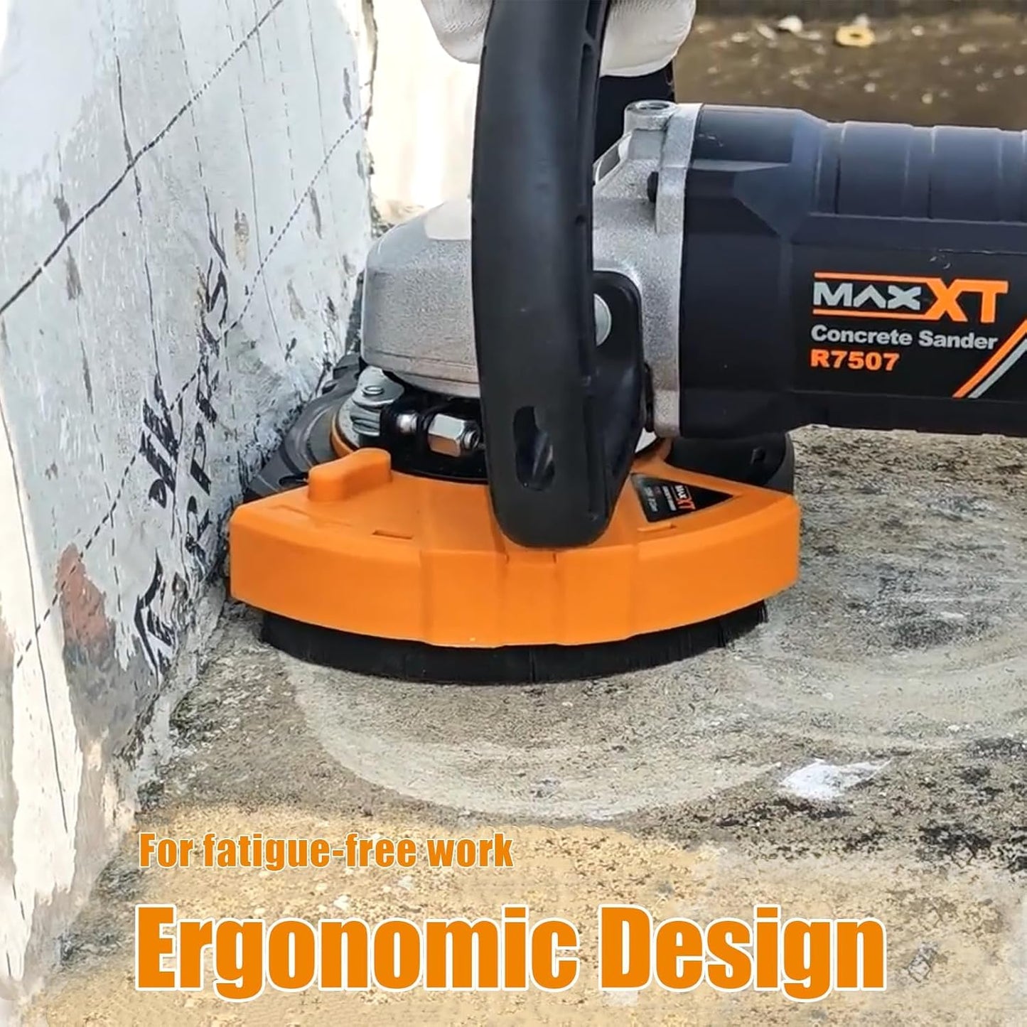 MAXXT 5 Inch Concrete Surfacing Grinder, 1500W 14A Motor, 7 Adjustable Speed Angle Grinder Kit with Diamond Disc, Removable Guard, Concrete Sander for Polishing and Grinder Stone Cement Marble Granite