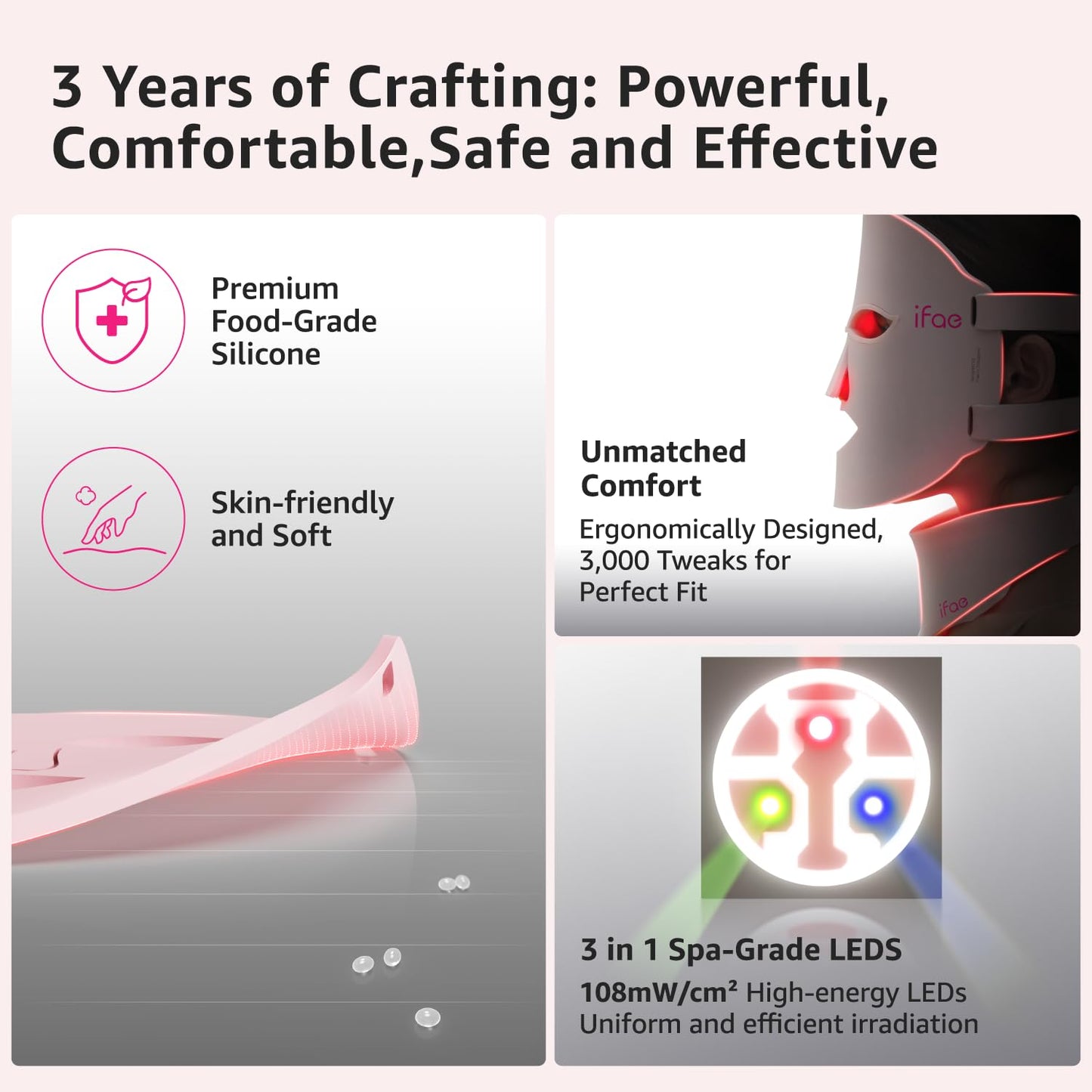 Red Light Therapy Mask for Face and Neck, 7 Colors with NIR Led Face Mask Light Therapy with Eye Protection and Remote, Rechargeable Ergonomic Design for True Anti-Aging Skincare at Home