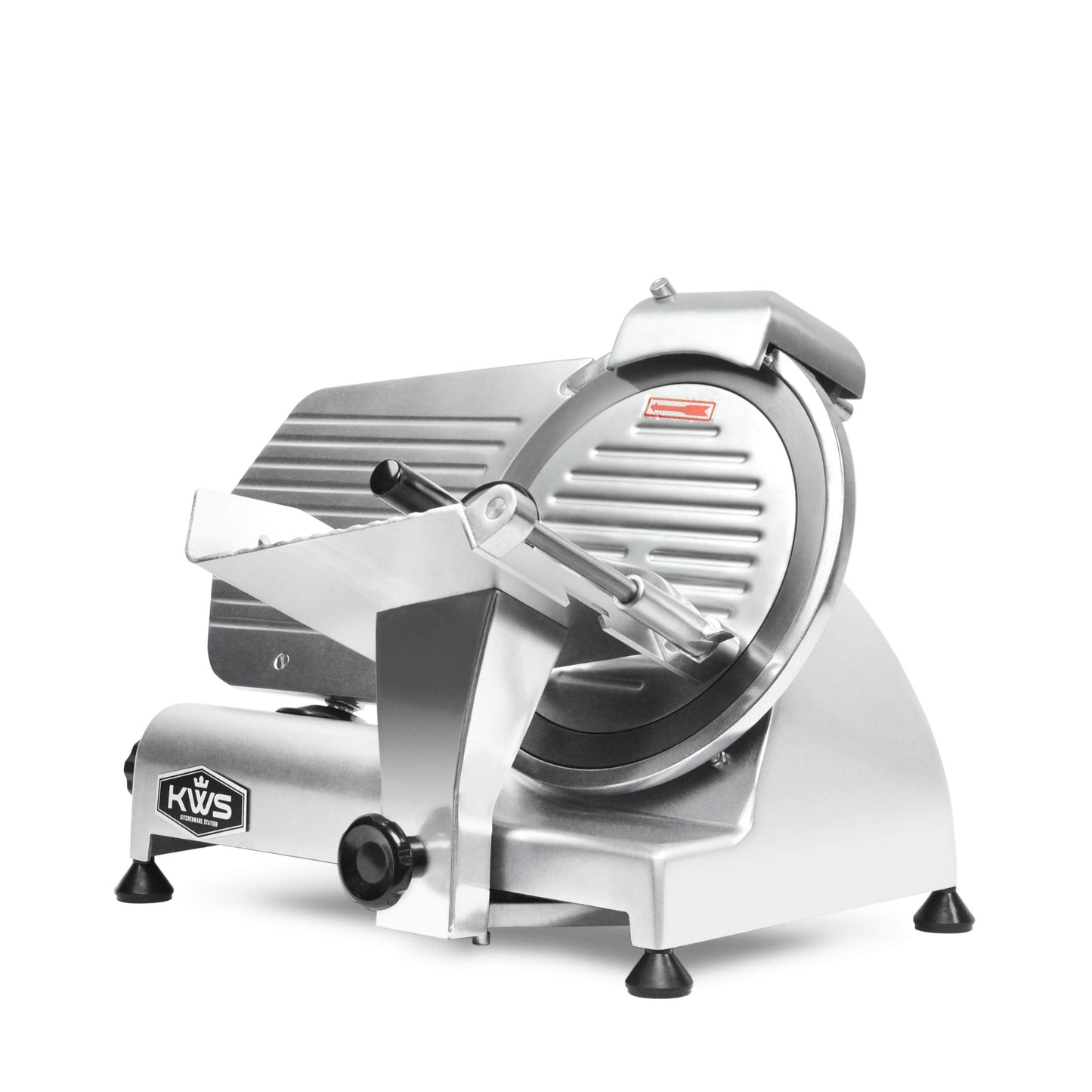 KWS 10NS Commercial 10" Meat Slicer, 320W High-Torque Motor, Precision Stainless Steel Blade, Deli-Style Thin Slicing, Built-In Sharpener, Heavy-Duty Aluminum Body for Meat, Cheese & Semi-Frozen Foods