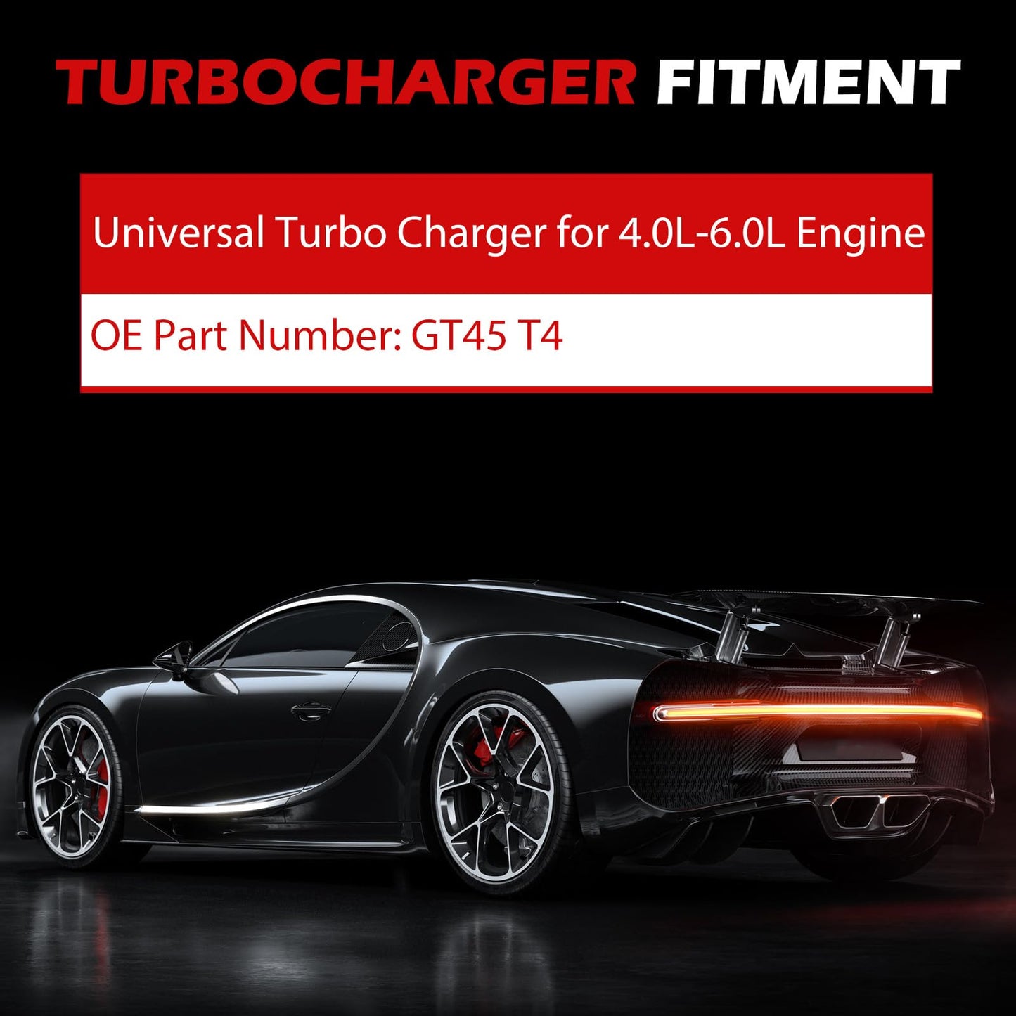 Autodevil Universal Turbo Turbocharger Compatible with GT45 T4, Turbo Charger Kit 0.66 A/R 600+HP Boost for 4.0L-6.0L Engine with Flange