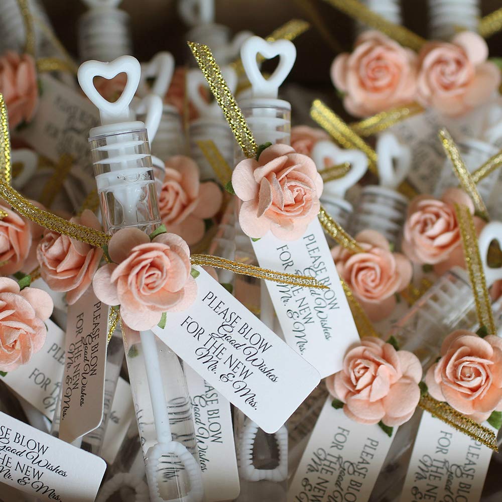 56 Pack Mini White Heart Bubble Wands- Perfect Bubble Toy Ideal Party Favors for Weddings Support and Anniversaries, Valentine's Day, Family Reunion, Special Festival Gift for Couple, boy and Girl
