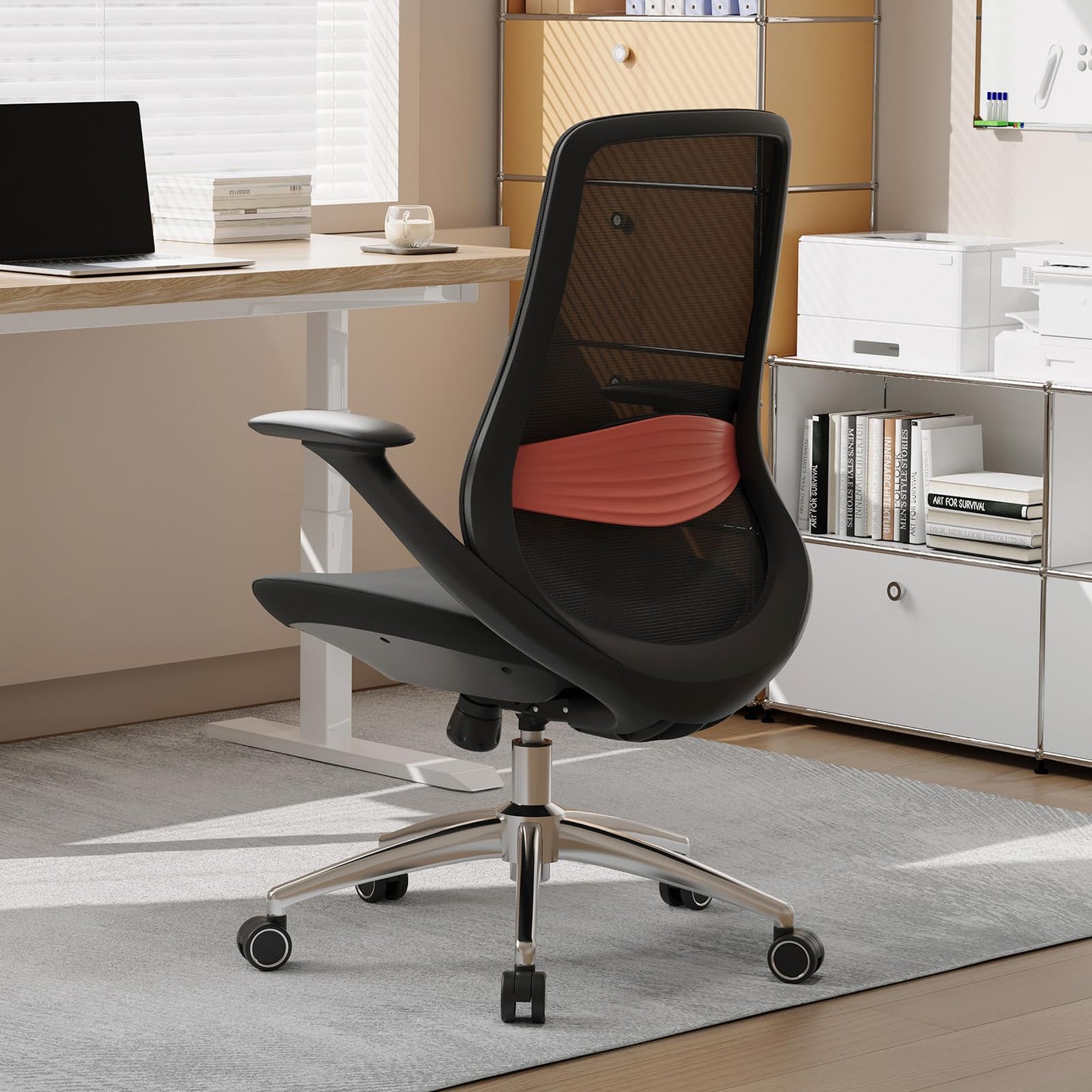 BV Ergonomic Office Chair, High Back Executive Desk Chair with 2D Armrests,Adjustable Lumbar Support, Breathable Mesh Computer Chair for Home Office & Gaming,Black