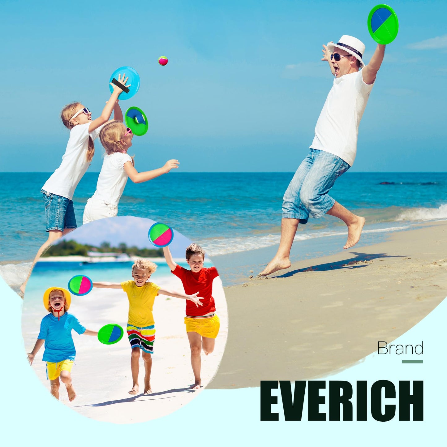 EVERICH TOY Upgraded Toss and Catch Ball Game Set, Beach Pool Toys Outdoor Games for Kids Toys, Outside Family Lawn Yard Games, for Boys Girls 3 4 5 6 7 8 9 10 11 12 Years Old