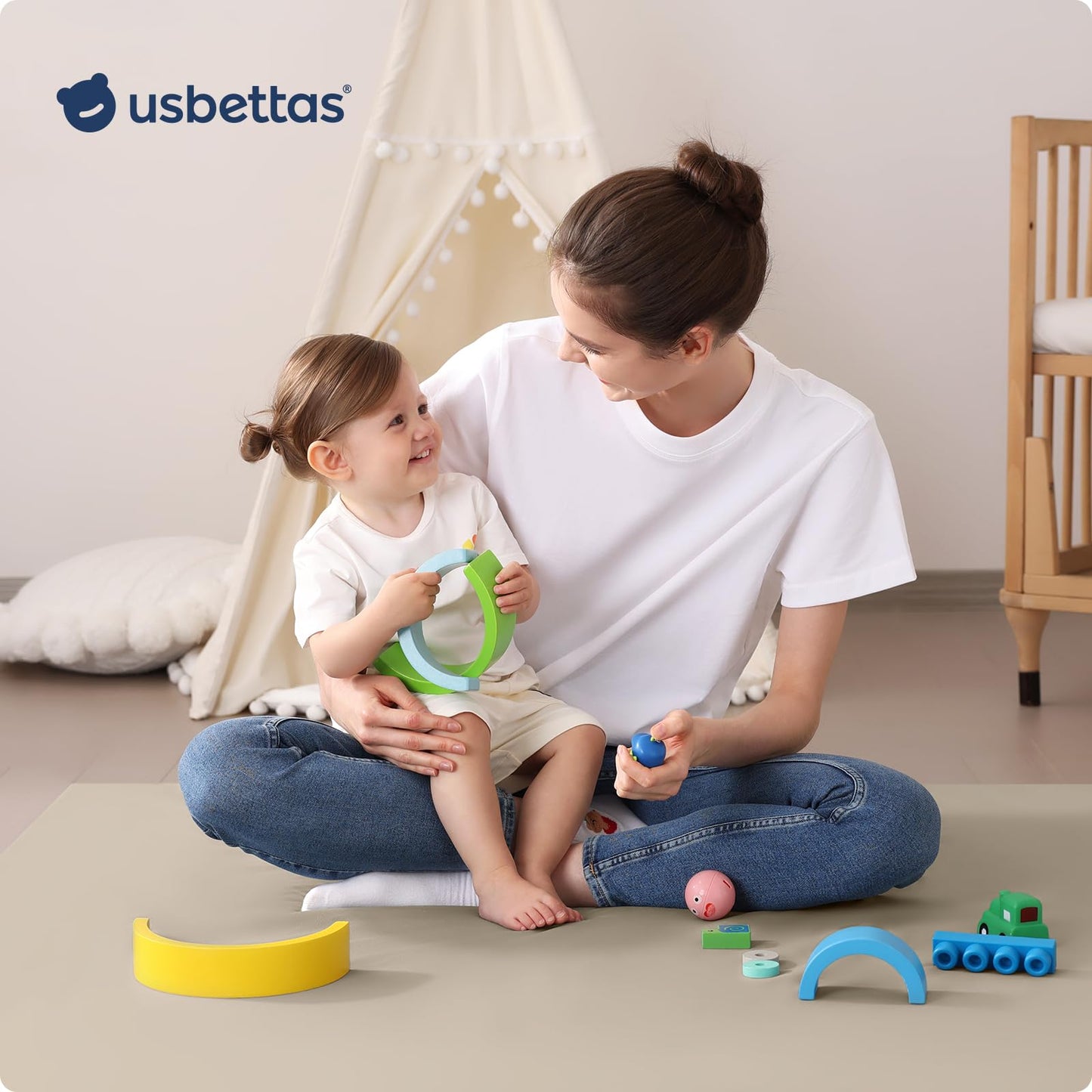 Baby Play Mat for Floor,50"x50" Vegan Leather Playpen Mat,1.3'' Thick Memory Foam Padded Play Mat,Cushioned & Waterproof Play Mats,Non Slip Crawling Playmat for Toddlers,Infants,Kids