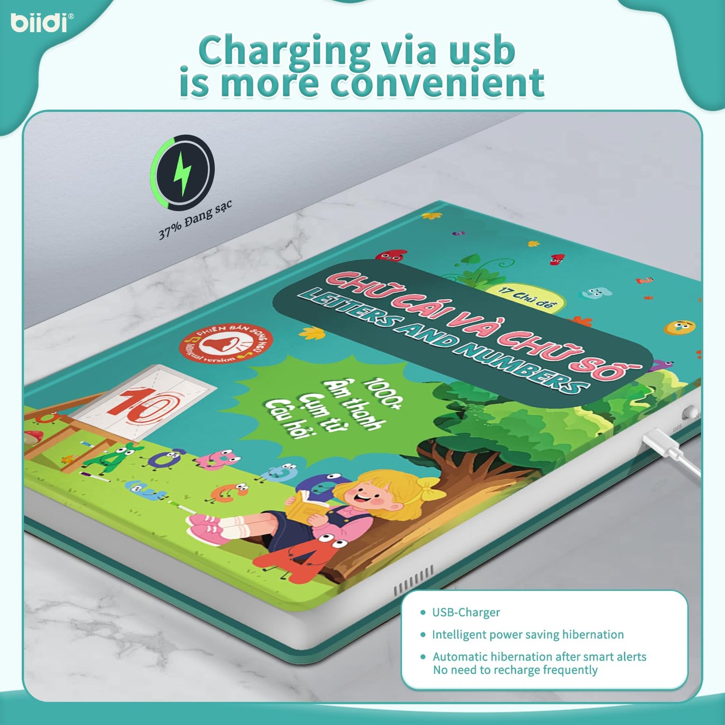 biidi Vietnamese-English Book for Bilingual Kids. Learn Vietnamese Alphabet. Vietnamese Books for Toddlers Learning Toy (Alphabet & Number)