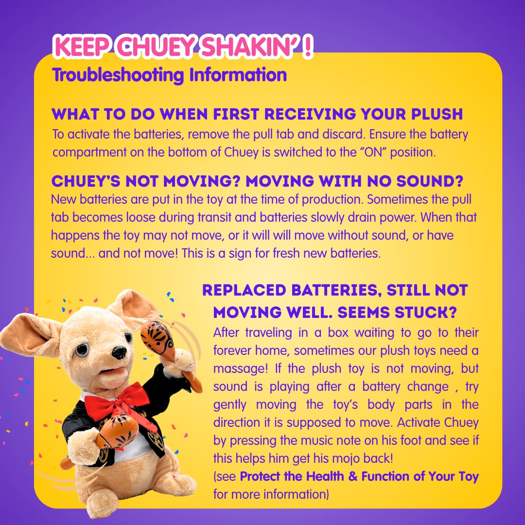 Cuddle Barn Chuey Bamba 12" Singing Chihuahua Animated Plush Toy, Shakes Maracas to La Bamba | Cinco de Mayo Party Gift | Great for Birthdays & Celebrations | Fun Toy for Kids, Adults