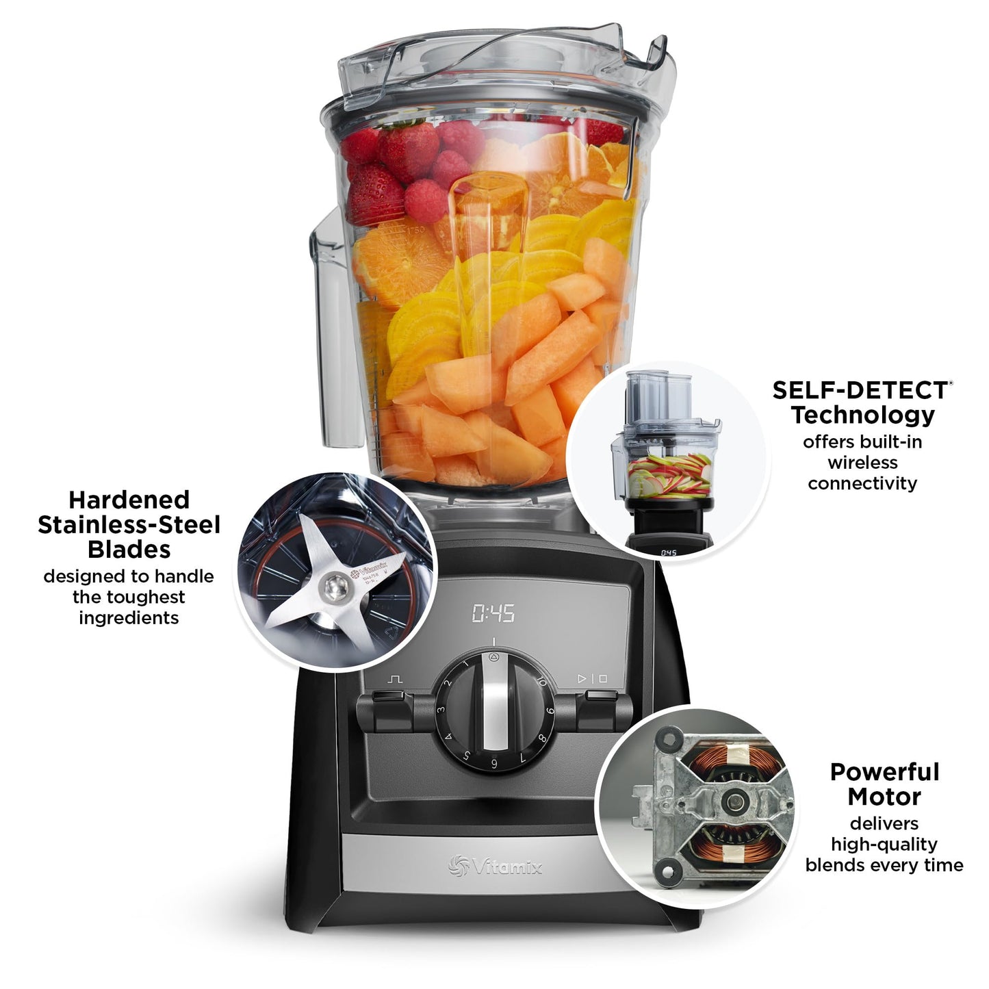 Vitamix A2300 Ascent Series Smart Blender, Professional-Grade, 64 oz Low-Profile Container, White