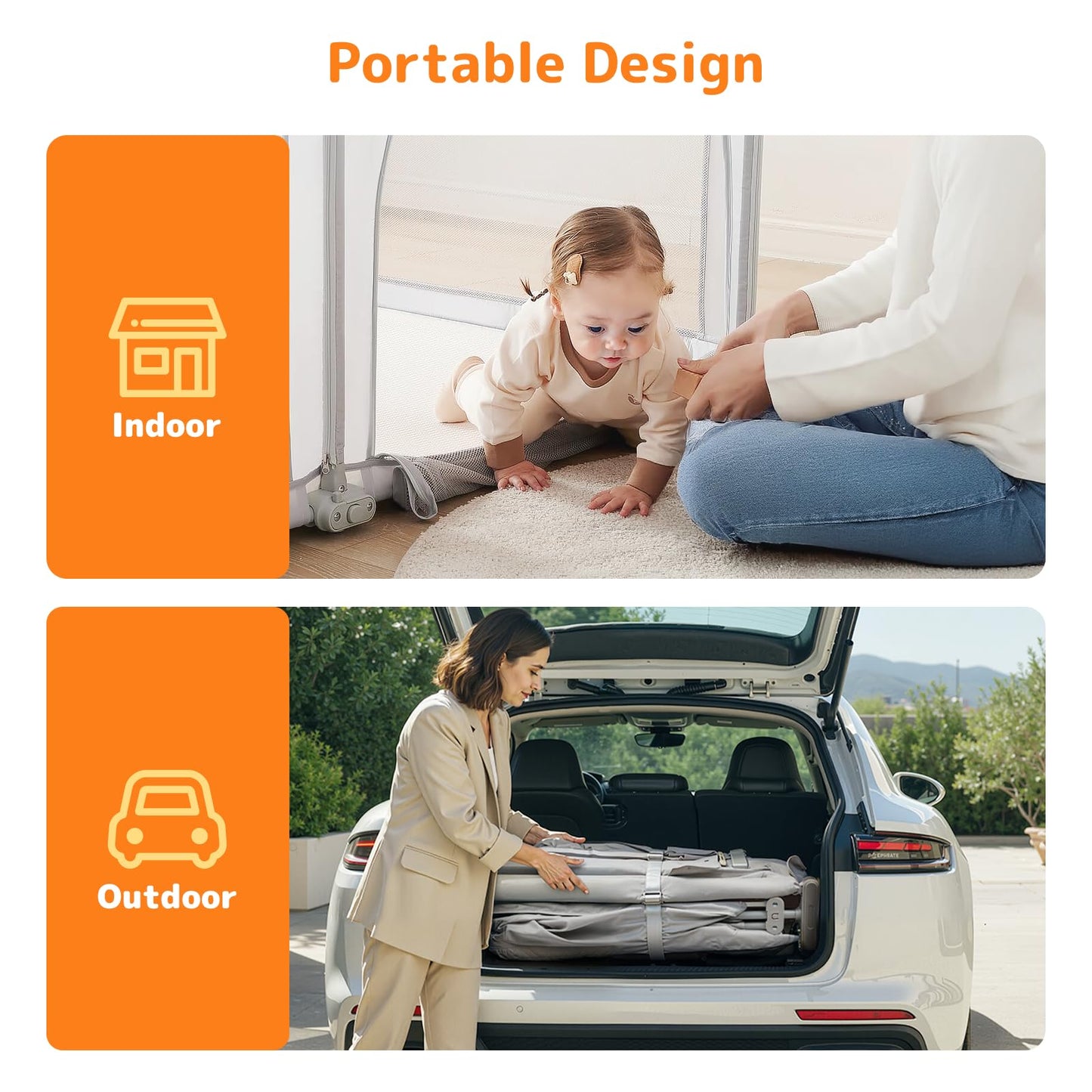 Adotocam Foldable Baby Playpen with Mat, 71"x59" Playpen for Babies and Toddlers, Large Collapsible Play Pen, Portable Safe Play Yard with Gate, Breathable Mesh, Anti-Fall