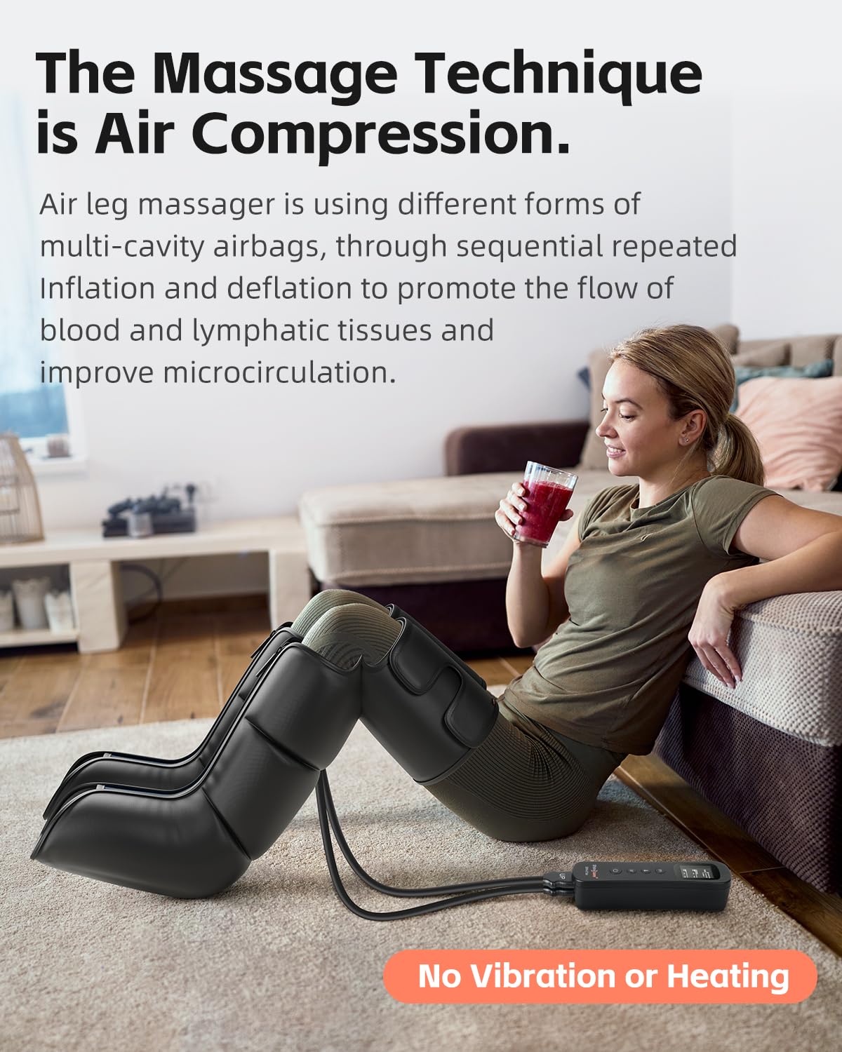 SHINE WELL Leg Compression Massager for Circulation and Pain Relief, Full Leg Massager for Swelling, with 3 Modes 3 Intensities 3 Timing Options, Gift for Dad Mom