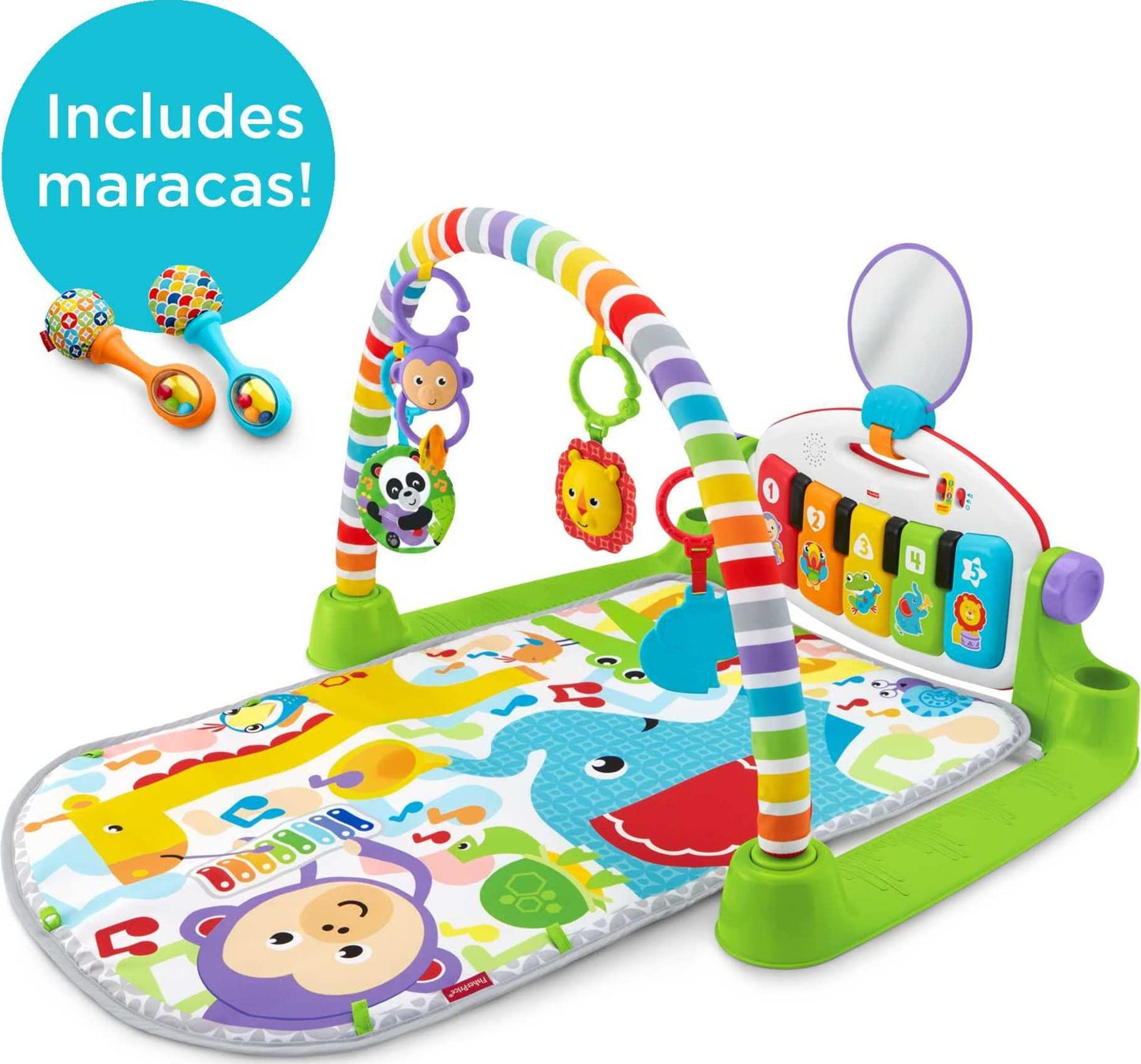 Fisher-Price Baby Chair with Toys and Playmat with Piano Gym, Maracas & 5 Toys