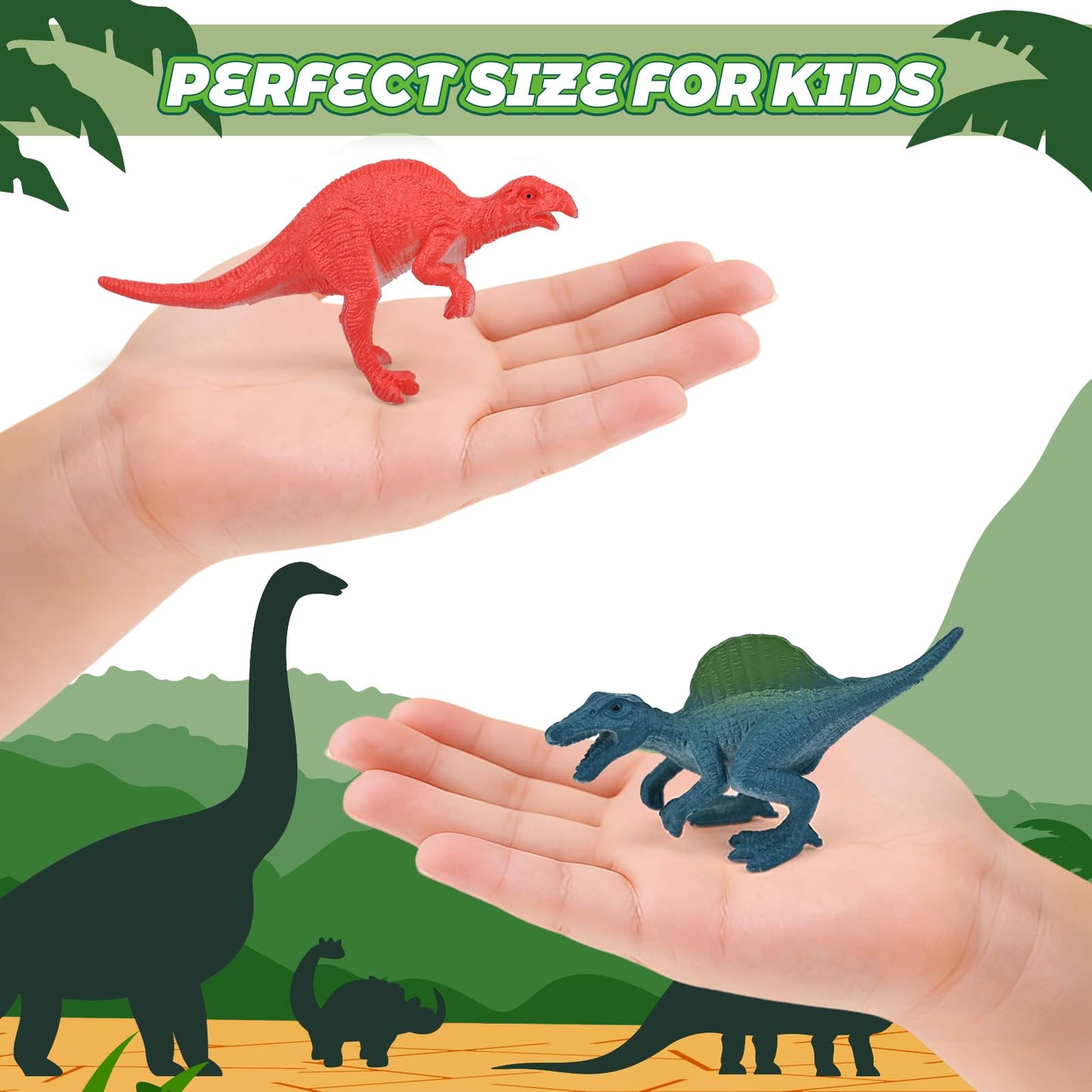 BURIESUR 34PCS Dinosaur Toys for Kids 3-5 with Storage Box,Realistic Dinosaur Figures for Kids 3-7 Years Old,Birthday Gift for Boys Girls