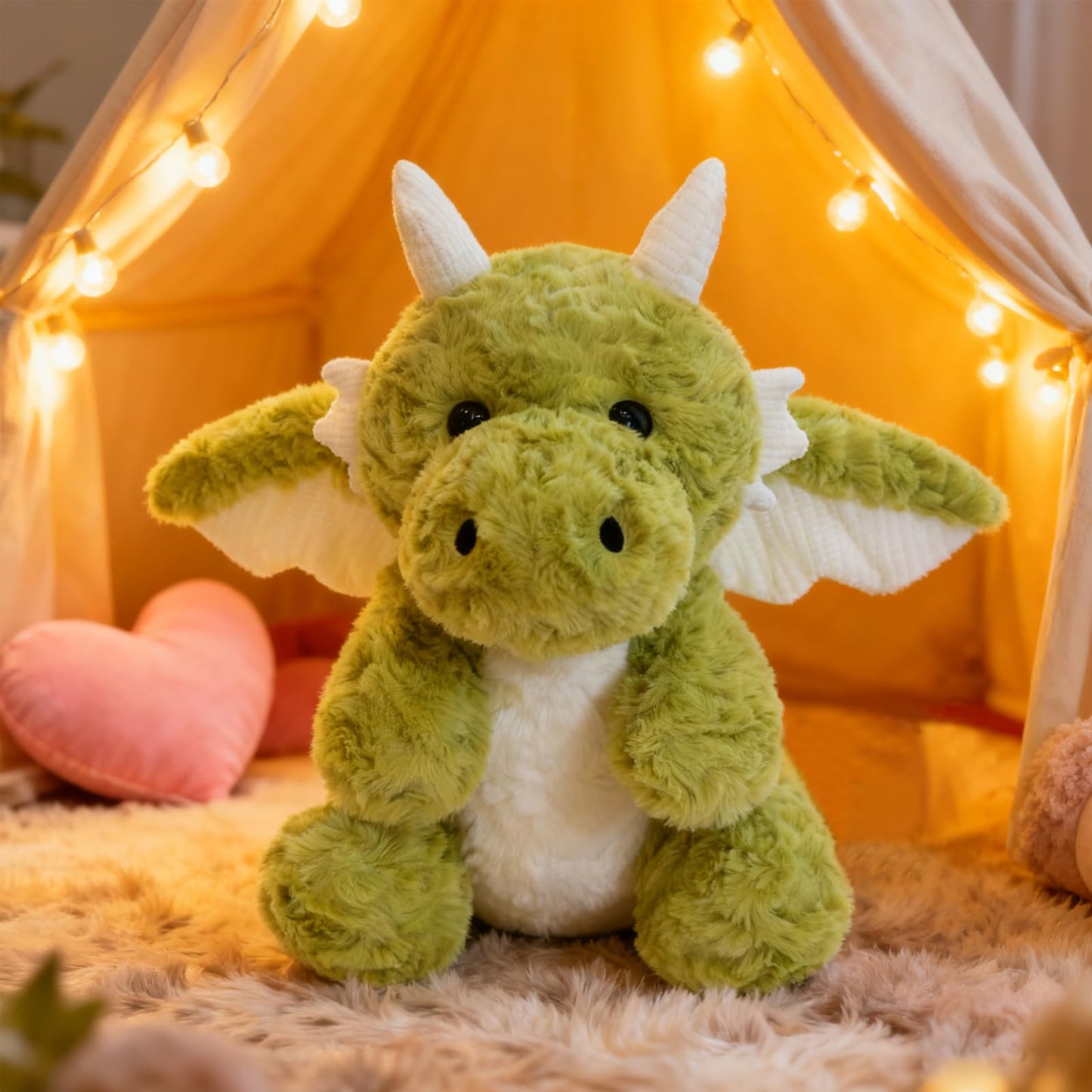 SUSULF Little Flying Dragon - Cute Stuffed Animal Plush Toy - Adorable Soft Dragons Toy Plushies and Gifts - Perfect Present for Kids (Green,22.04in/56cm)