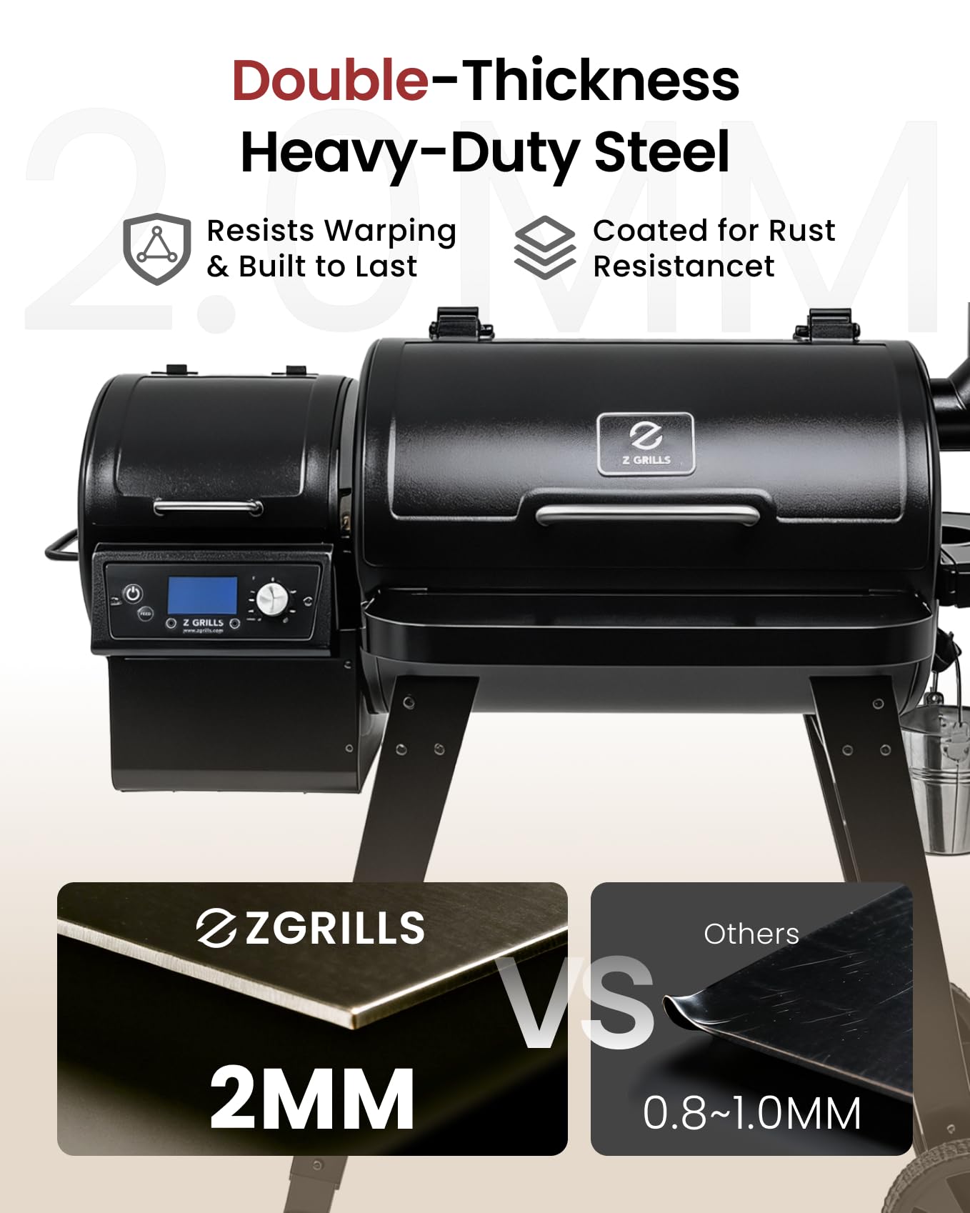 Z GRILLS 2026 Wood Pellet Grill & Smoker with PID V3.0 Controller, 459 Sq in Cook Area, Meat Probe, Foldable Shelf&Side Shelf, 8 in 1 BBQ Grill Outdoor Auto Temperature Control, Black, 450A