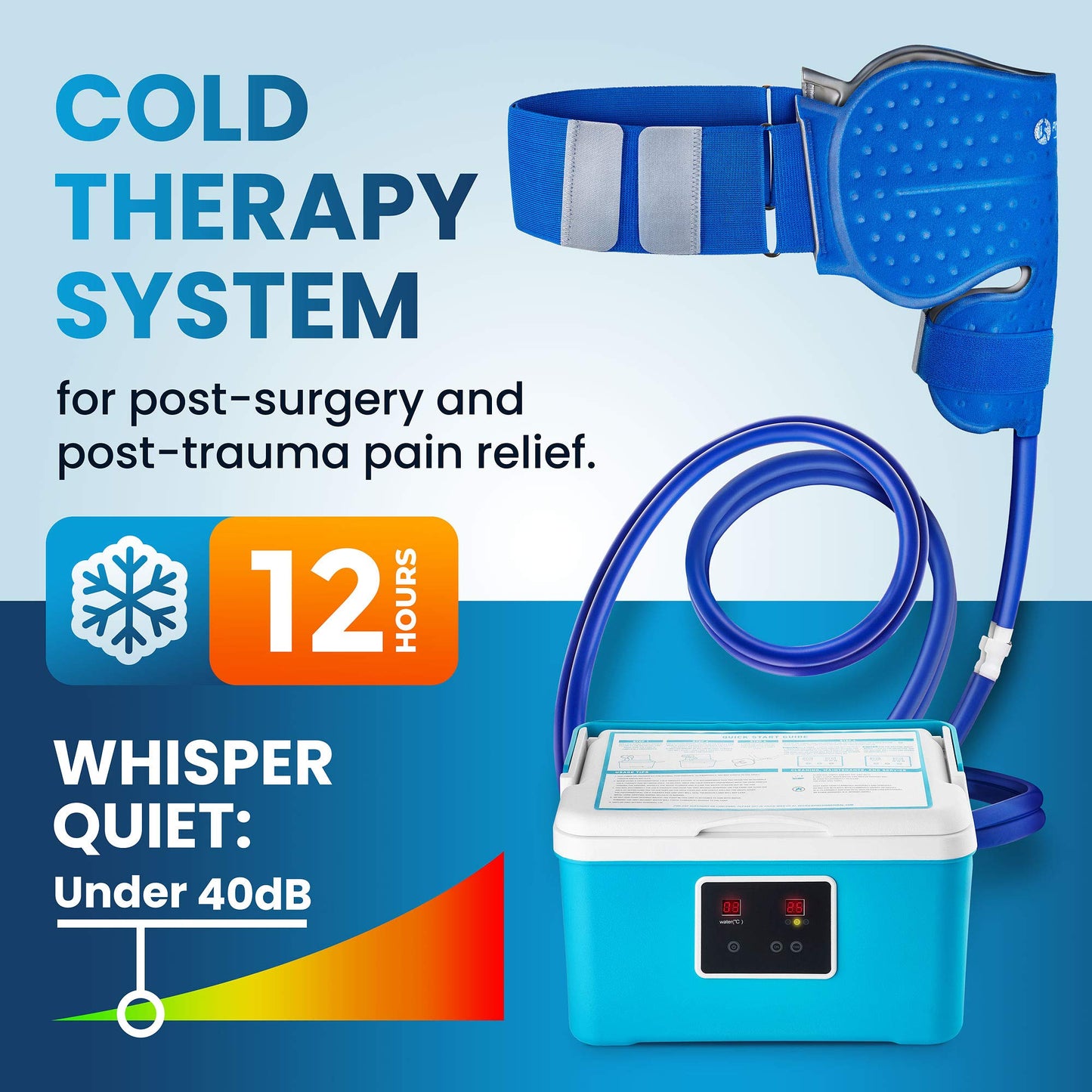 PhysioNatural Cold Therapy System with Large Shoulder Pad — for Post-Surgery Care, Rotator Cuff Tears, Swelling, Sprains, Inflammation, and Other Injuries — Wearable, Adjustable, Ergonomic — Cryotherapy Freeze Kit