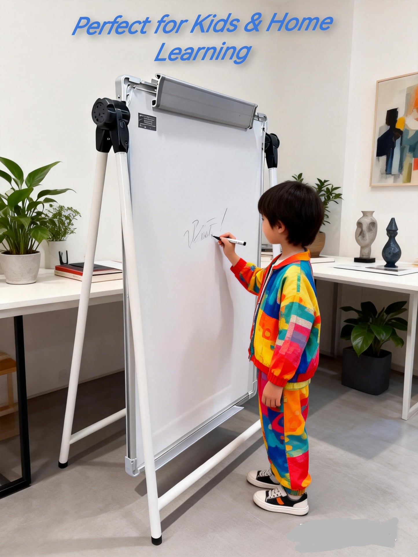 Upgraded A-Frame Whiteboard, 24 * 36‘’,360° Double-Sided Magnetic Dry Erase Board, Height Adjustable Standing Easel with Smooth Non-Slip Base for Home, Office, Classroom, Drawing
