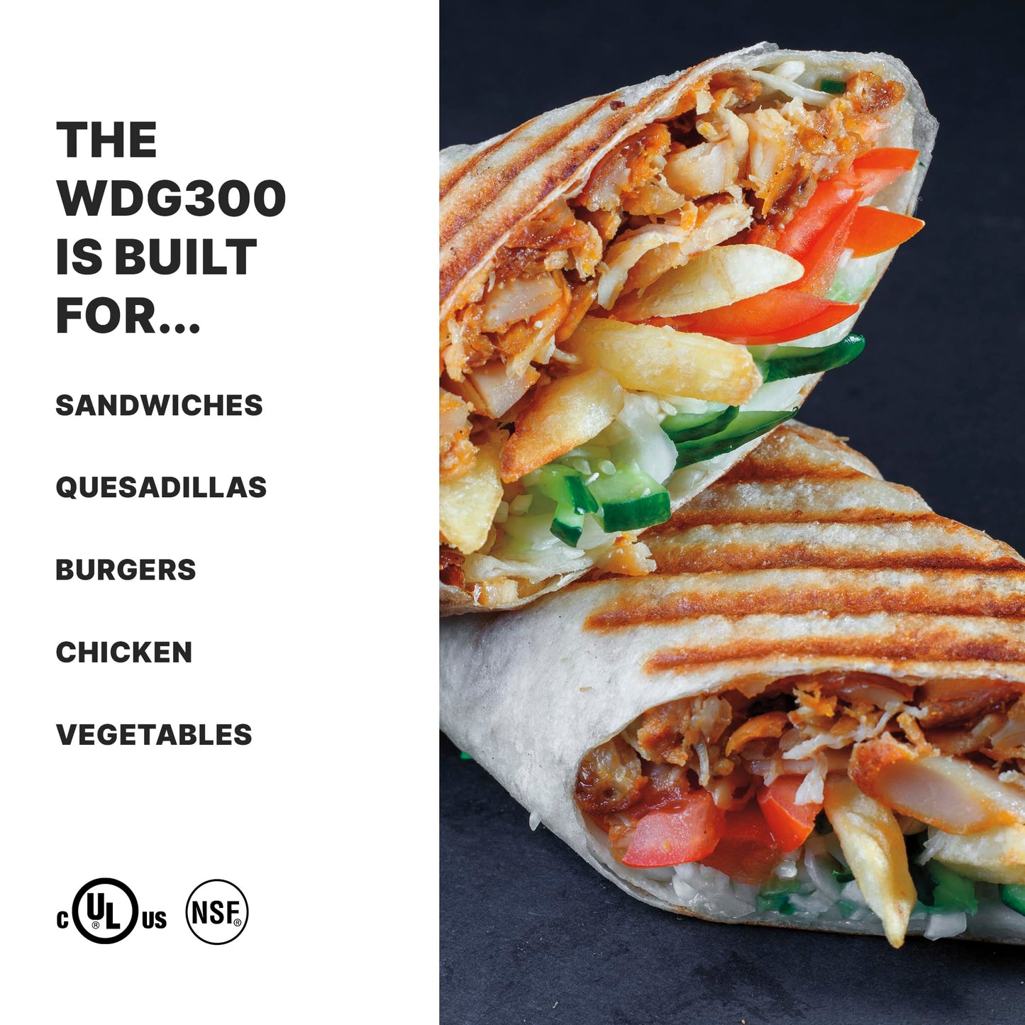 Waring Commercial Dual Grill Half Panini and Half Flat Grill 240V (17" x 9.25" cooking surface)