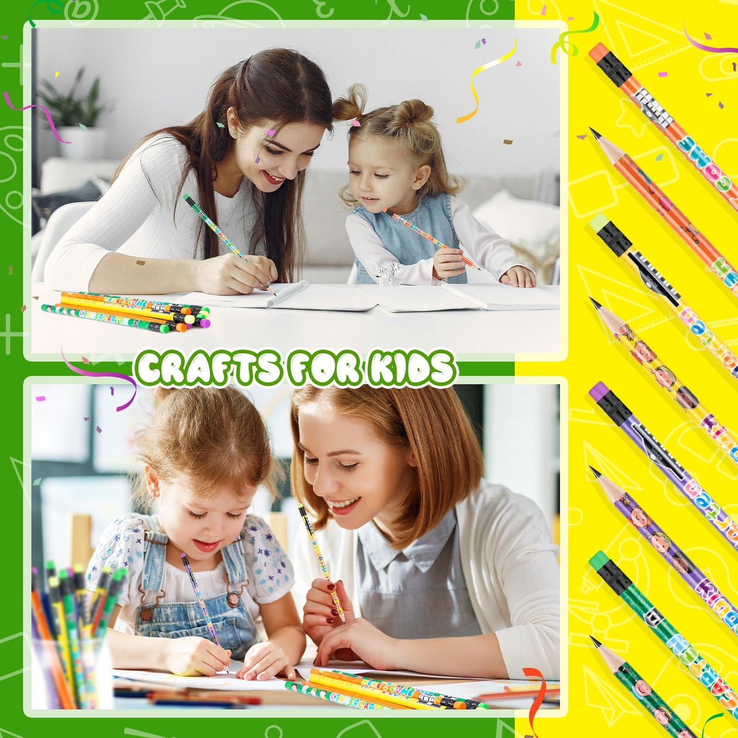 Spakon 100 Pcs Kindergarten Pencils for Kids Girls Cute Kindergarten Pencils Kindergarten Here I Come School Supplies for Classroom Reward Party Favor with Erasers