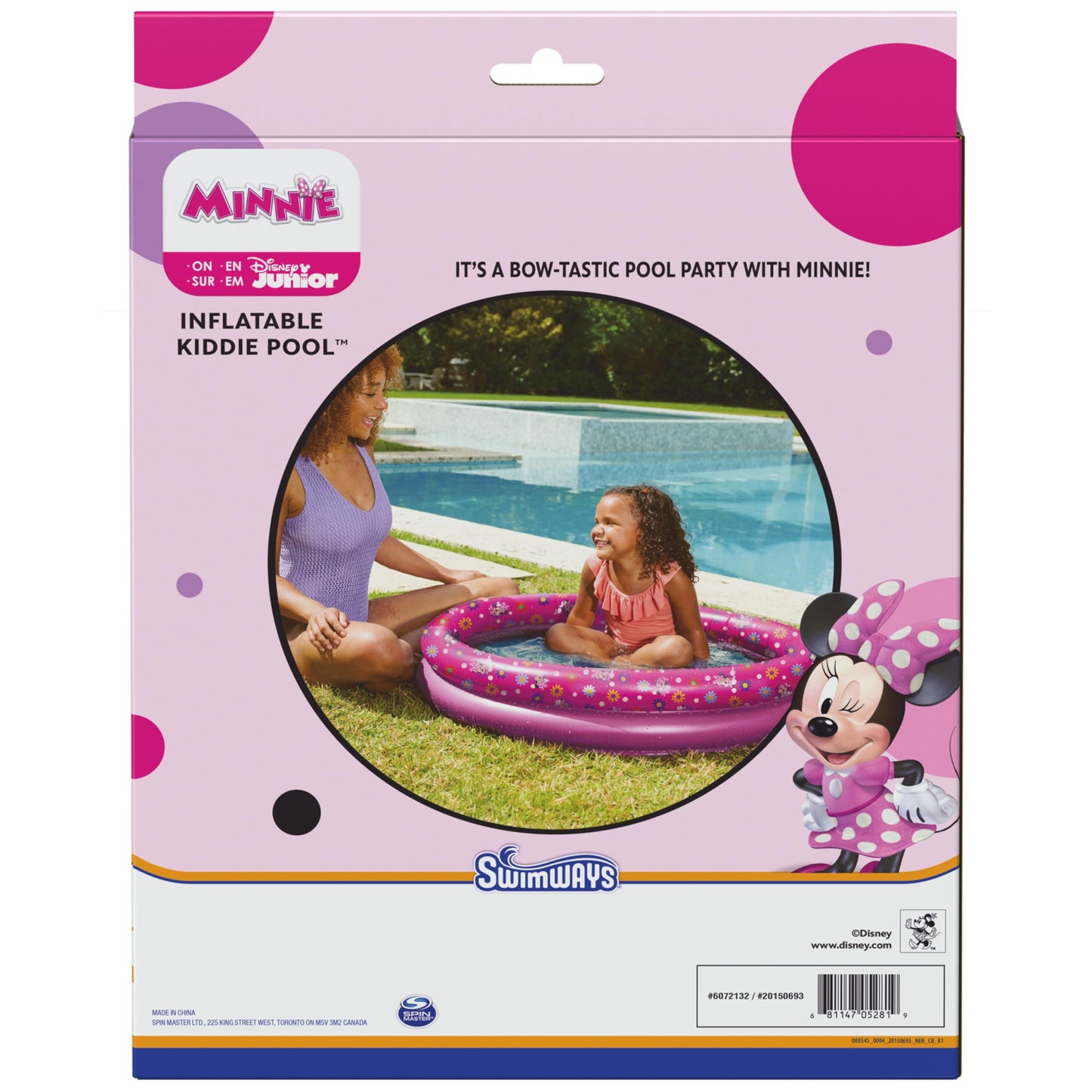 Swimways Minnie Mouse Kiddie Pool, Inflatable Above Ground Pool & Outdoor Toys, Minnie Mouse Party Supplies & Pool Toys for Kids Aged 3 & Up