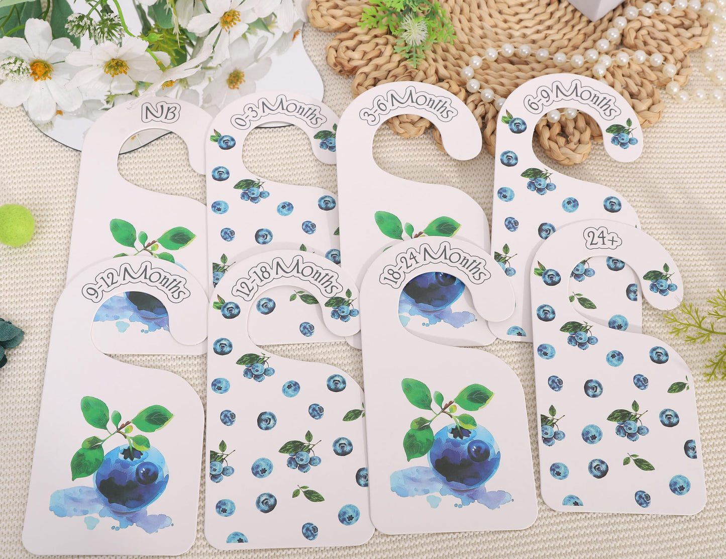 Blueberry Theme Baby Closet Dividers - Berry Baby Clothes Nursery Size Organizer,Nursery Closet Dividers Newborn-24 Months (Blueberry)