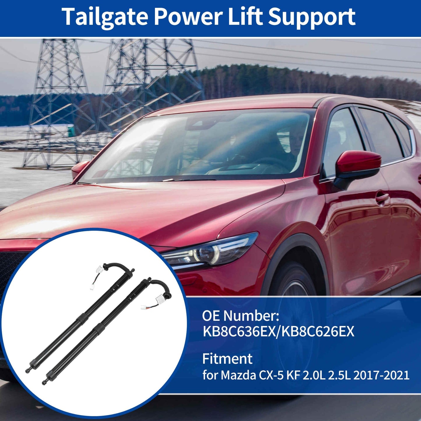 ARISELIFT Rear Tailgate Power Lift Support Liftgate Hatch Shock Strut Electric Trunk Power Liftgate Actuator (for Mazda CX-5 17-21, 30.7"x6.3"x3.35")