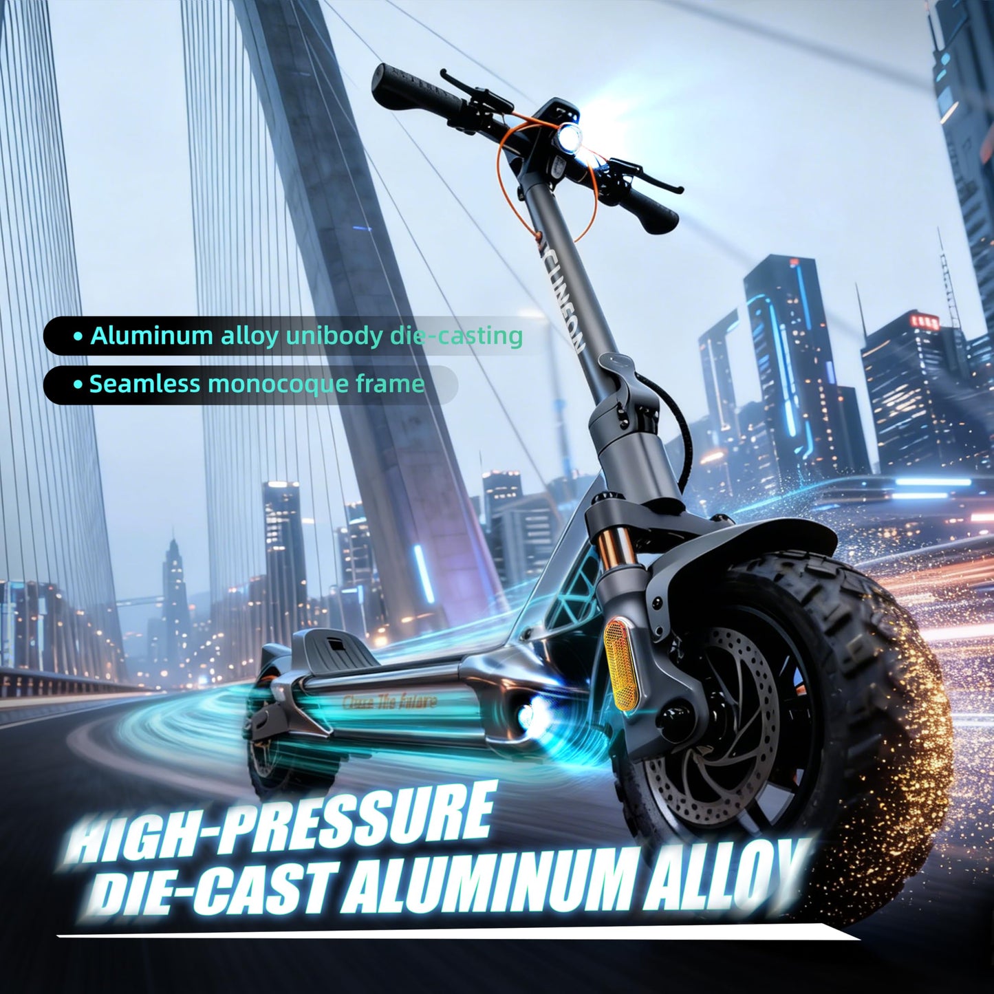 CUNFON RZ800 Electric Scooter, Up to 31MPH, 50 Miles Long Range, 1200W Off Road Motor, Dual Disc Brakes with EABS, Damping Adjustable Full Suspensions Adults E-Scooter with APP