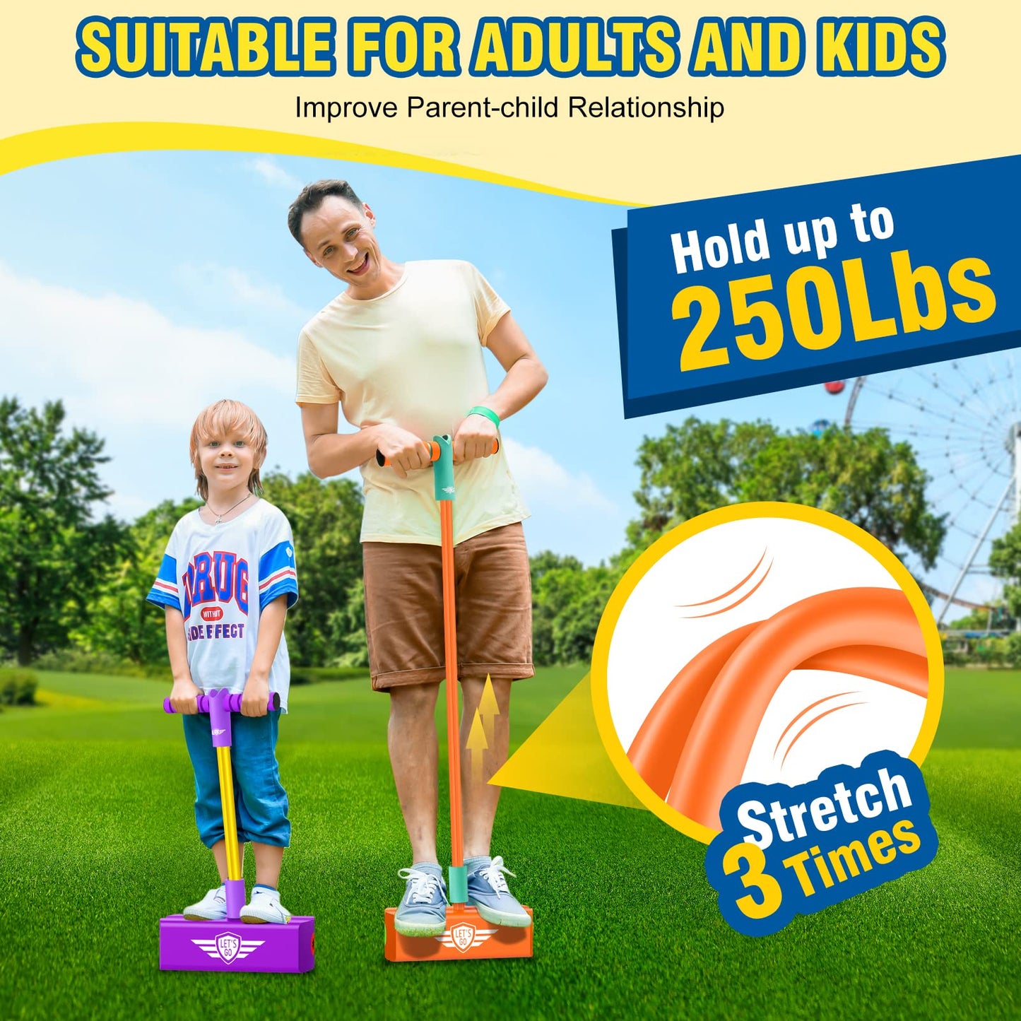 CUUGO LET'S GO! CG Foam Pogo Jumper for Kids, Toys for 3-12 Years Old Boys Girls Pogo Stick Outdoor Toys Gifts for 3-12 Year Old Boy Girl Fun Toys Christmas Birthday Gifts Stocking Stuffers(Purple)