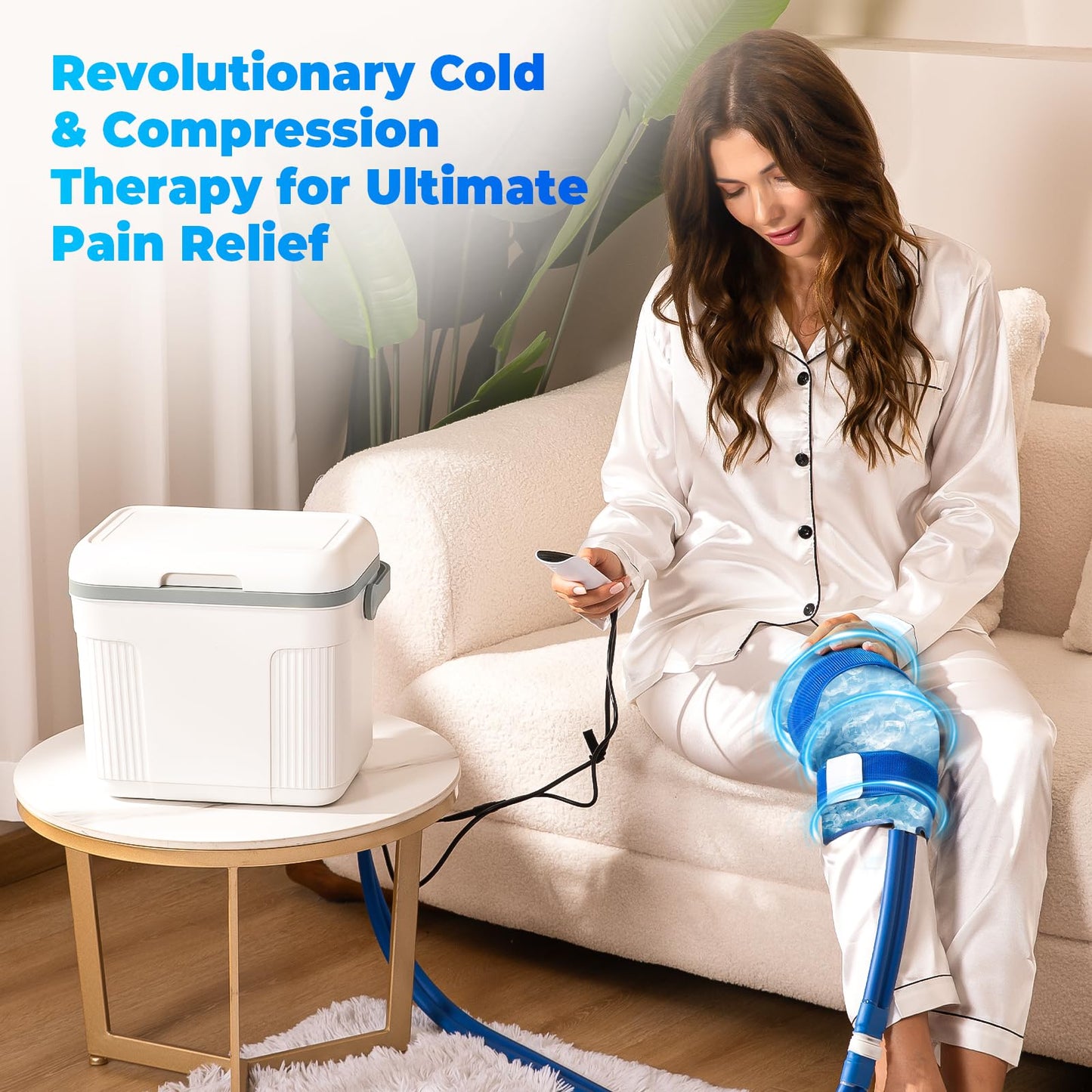 Cold Therapy Machine,Cold Therapy System with Programmable Controller,Ice Machine Knee Replacement Recovery System for Knee After Surgery,Cryotherapy Pain Relief System for Hip Thigh Calve Elbow Ankle