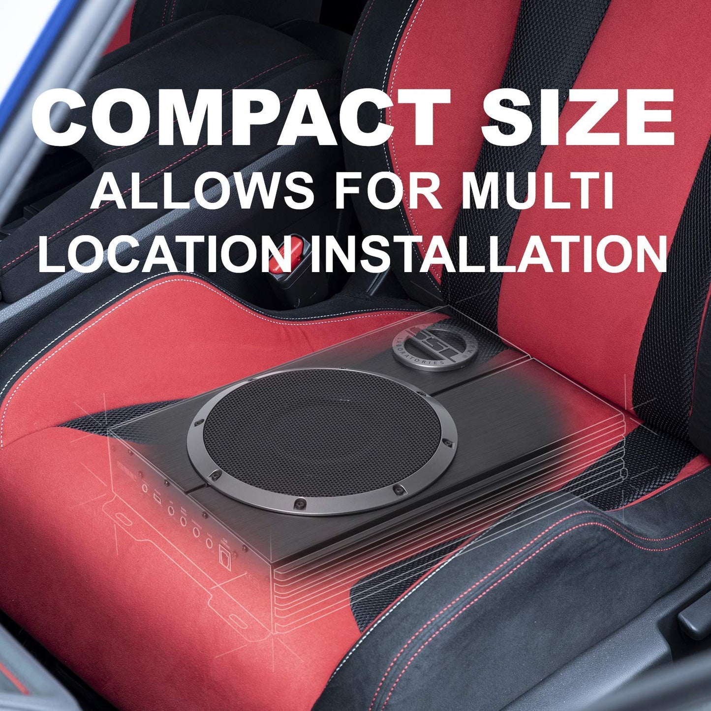 Sound Storm Laboratories LOPRO8 Amplified Car Subwoofer - 600 Watts Max Power, Low Profile, 8 Inch Subwoofer, Remote Subwoofer Control, Great For Vehicles That Need Bass But Have Limited Space, Black