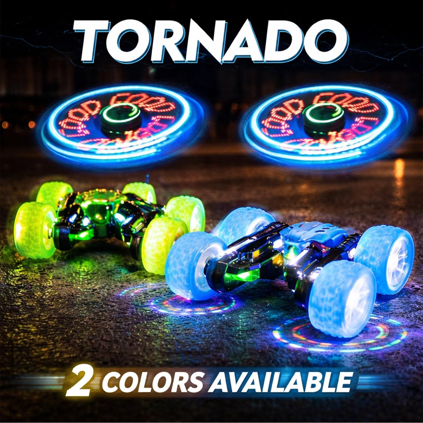 Titrot Remote Control Car for Kids, 360° Rotating Stunt Car, Double-Sided Driving, 2.4GHz RC Car, Rechargeable All-Terrain Toy, LED Glowing Wheels with Projection, for Boys & Girls Ages 4-8