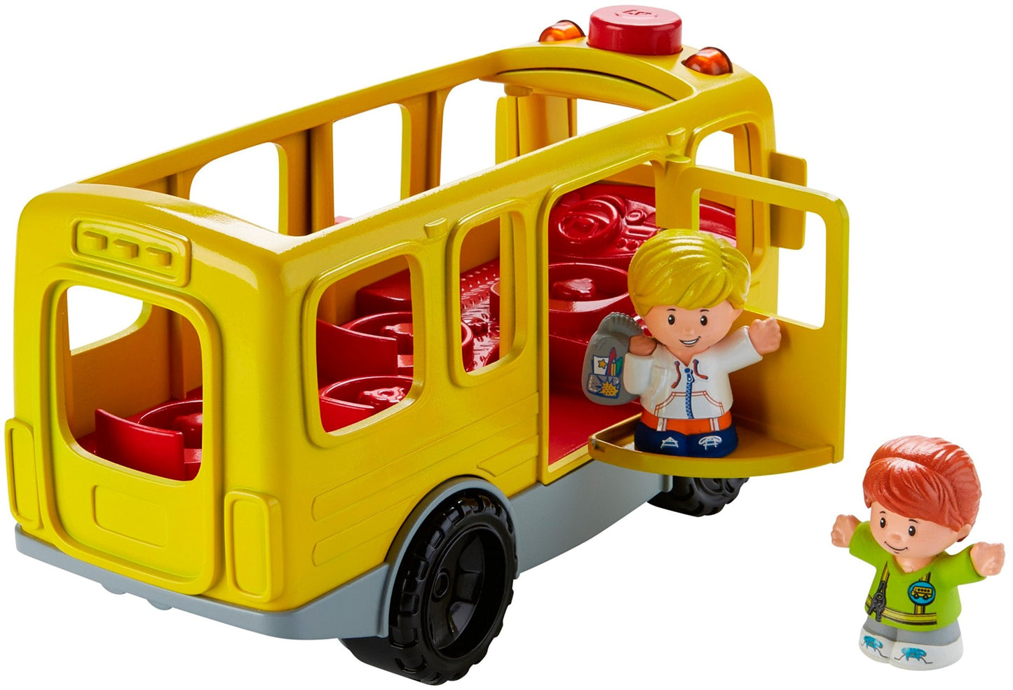 Fisher-Price Little People Musical Toddler Toy Sit with Me School Bus with Lights Sounds & 2 Figures for Pretend Play Kids Ages 1+ Years