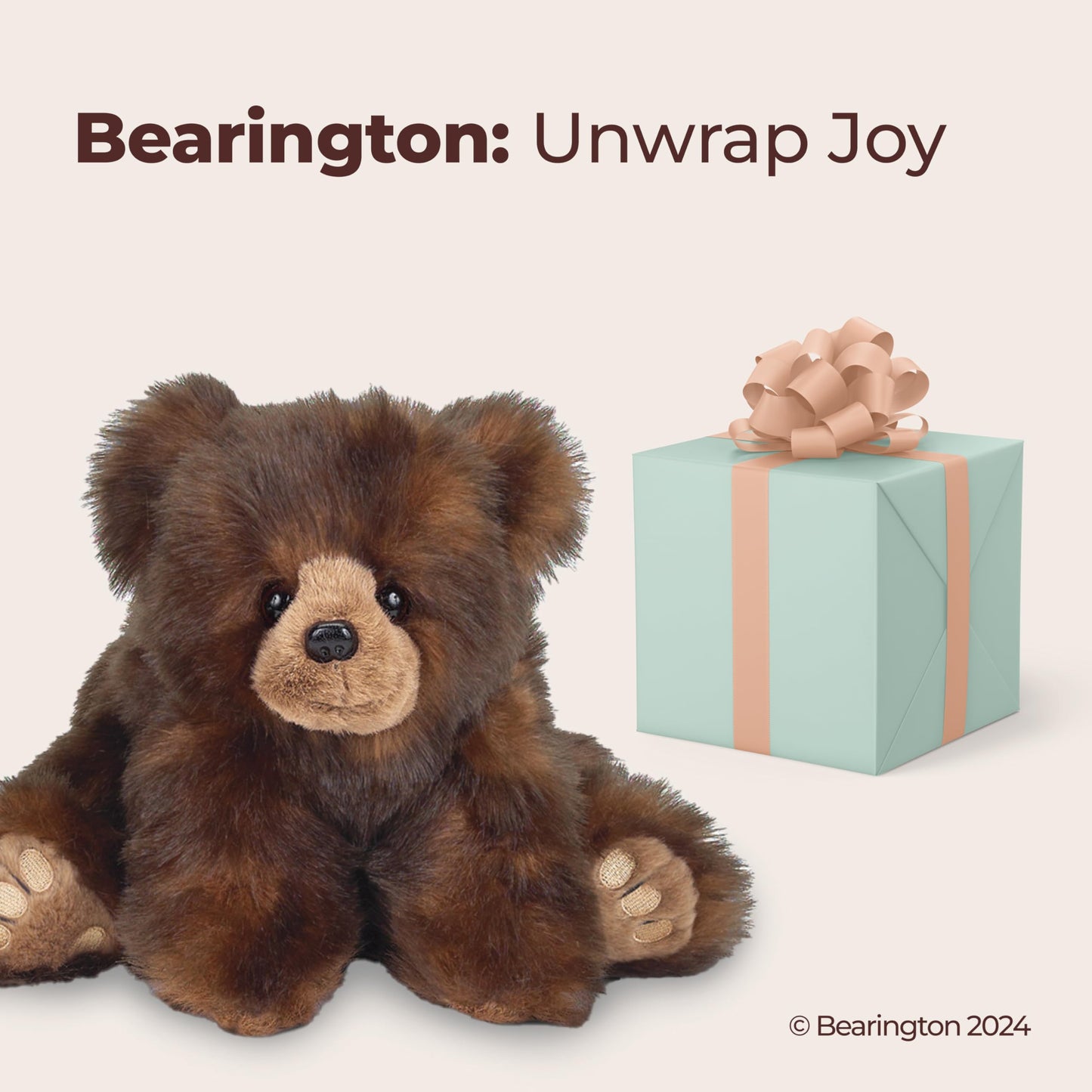 Bearington Huggy Ben Teddy Bear Stuffed Animal Plush Toy - 19" Soft Brown Huggable Bear with Bean Bag Weighted Body and Floppy Limbs - Classic Plush Teddy Gift for Kids, Babies, Collectors, and Adults