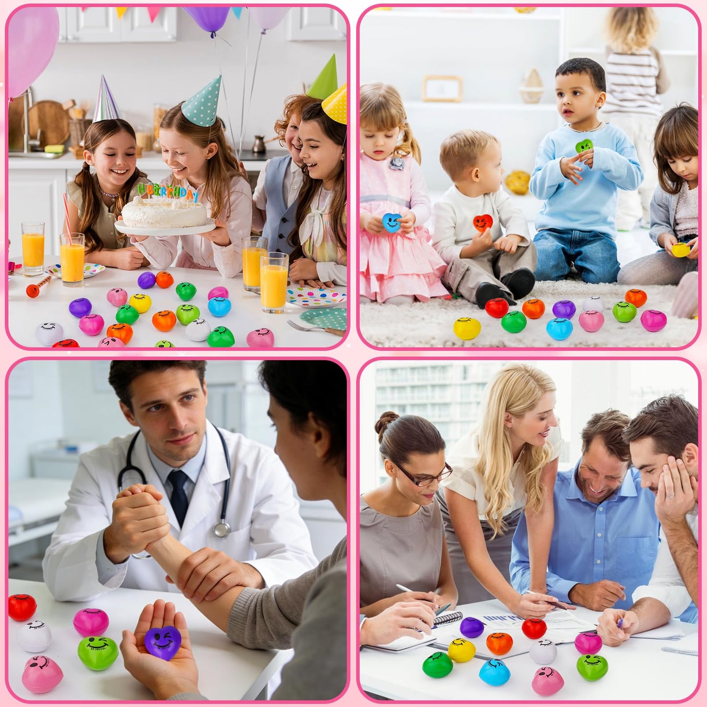 SHQDD Stress Balls, 100PCS Heart Stress Balls for Adults & Kids, Mini Foam Ball Stress Relief Toys, Fidget Anxiety & Anger Relief at Work/School/Home, Employee Benefits, Student Prizes, Party Favors