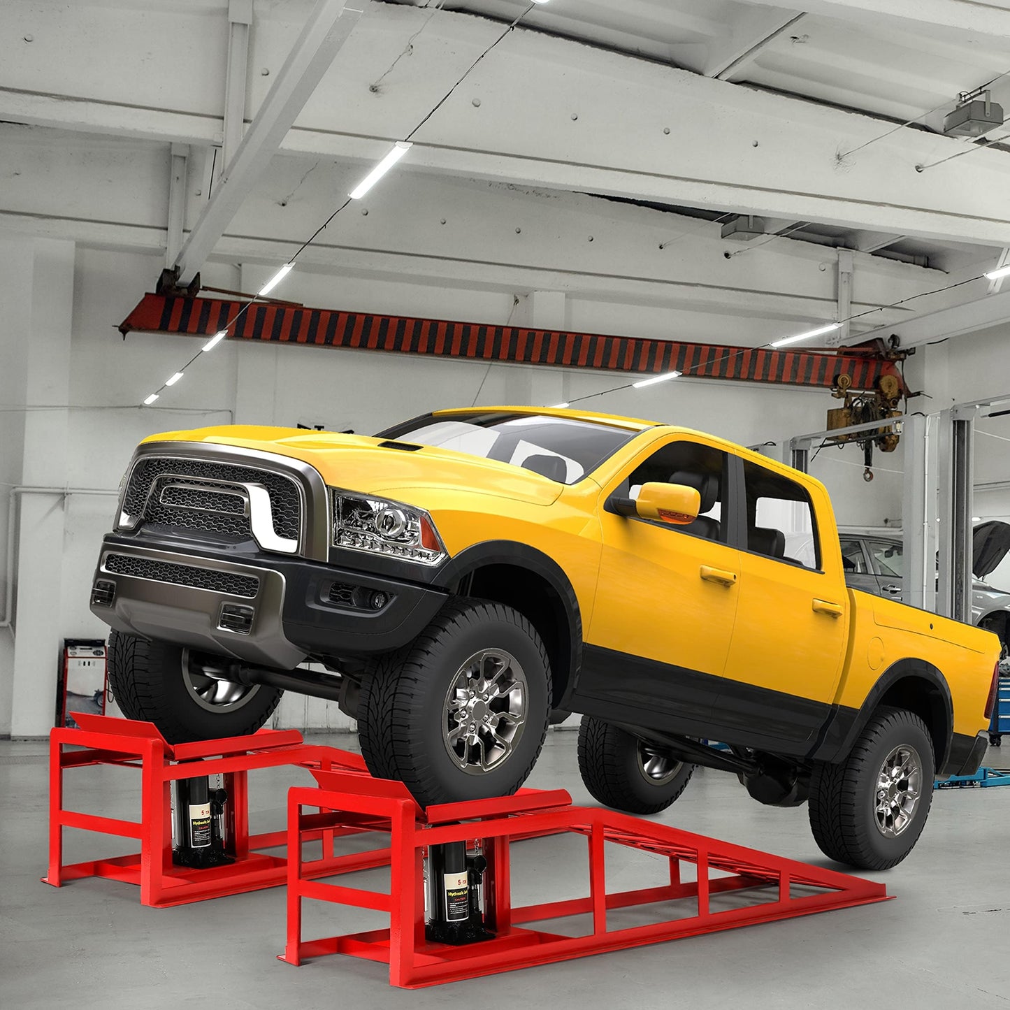 2PCS 5T 11060lbs Hydraulic Car Ramps, Heavy Duty Hydraulic Vehicle Ramps Lift Ramp, Portable Car Ramps for Oil Changes, Car Lifts for Home Garage, Vehicle Auto Garage Repair