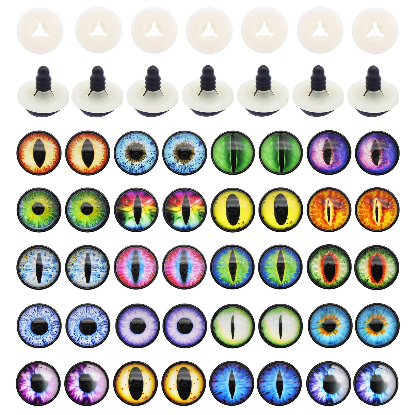 20Pairs 24MM Dragon Safety Eye for Stuffed Animal Doll Making with Washer Teddy Bear Amigurumi Crochet Toy Craft DIY Supplies 0.94inches
