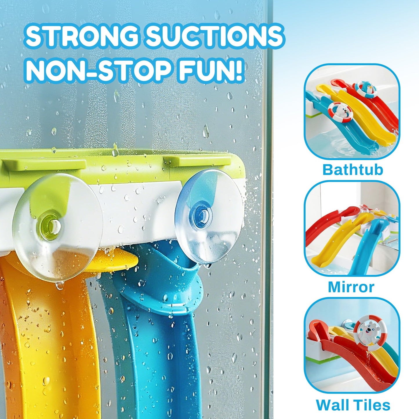 iPlay, iLearn Baby Slide Bath Toys for Toddlers 1-3, Infant Bathtub Shower Toy Set, Fun Bathtime Floating Animals, Kids Bathing Tub Pool Water Playset, Birthday Gift 12 18 Months, 1 2 3 Yrs Boys Girls