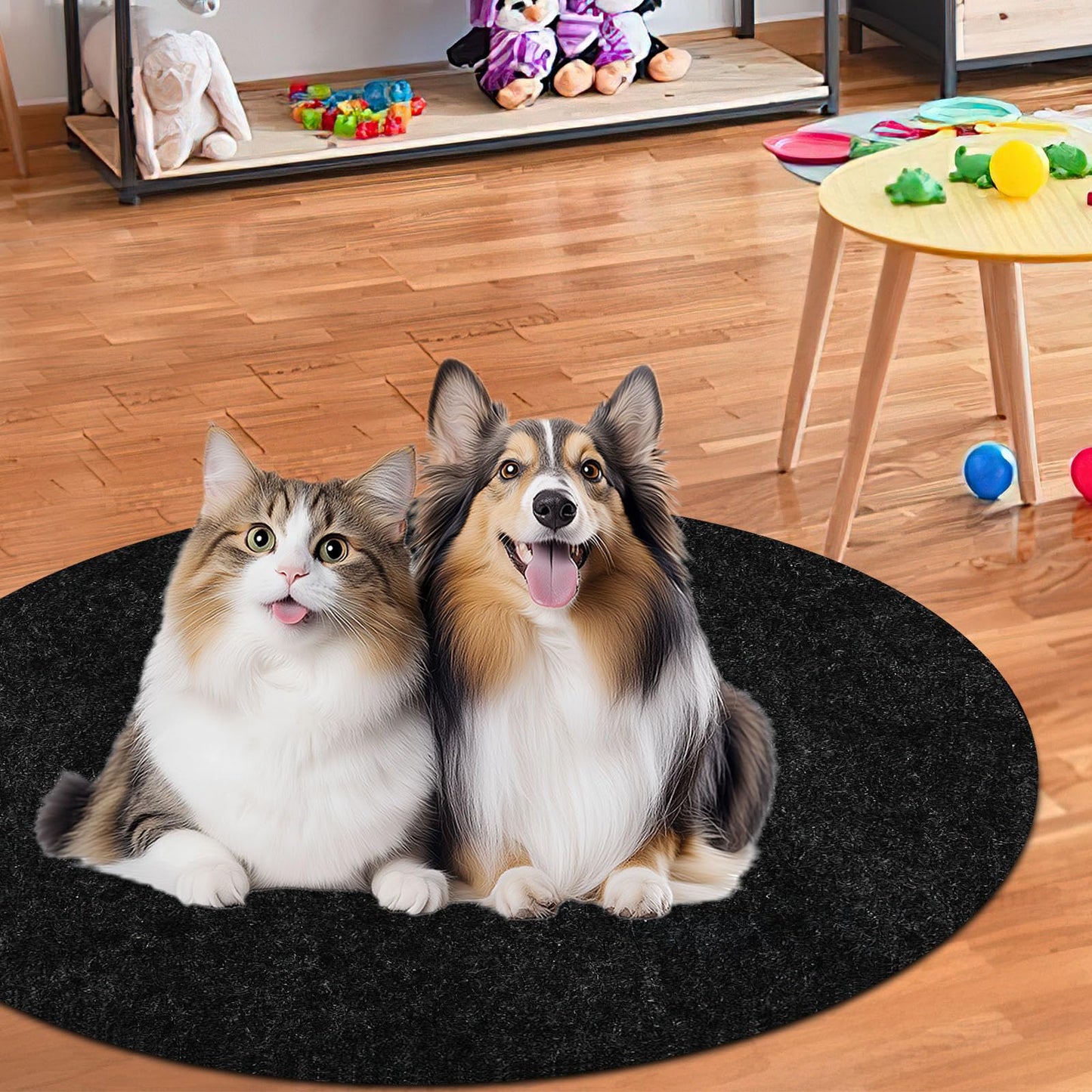 BOUTICOL Outdoor Playhouse Mat - 57'' x 57'' Portable Outdoor Playhouse Activity Rug with Non Slip Backing Outside Game House Play Mat Playhouse Pad Rug for Outdoor Home Floor