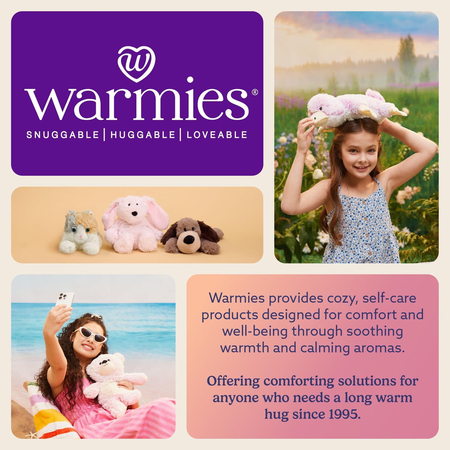 warmies Microwavable & Weighted Stuffed Animals, Flamingo - Heatable Plush, Stuffed Animal Heating Pad, Lavender Scented Plush for Cozy Snuggles, For Adults & Children (Boys, Girls, Babies & Toddlers)
