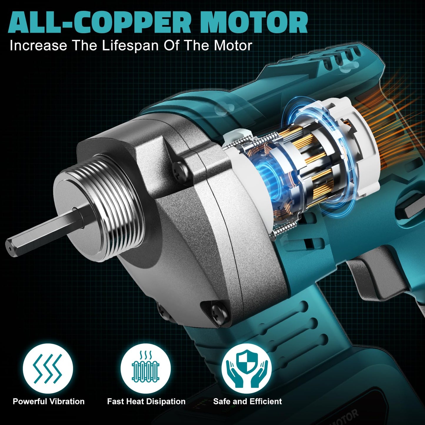LIVOWALNY Handheld Concrete Vibrating Tool Compatible with Makita 18V Battery, 600W Cordless Electric Concrete Vibrator w/3.8ft Shaft Rod, Portable Pencil Cement Vibrarator Remove Bubble Mix Concrete