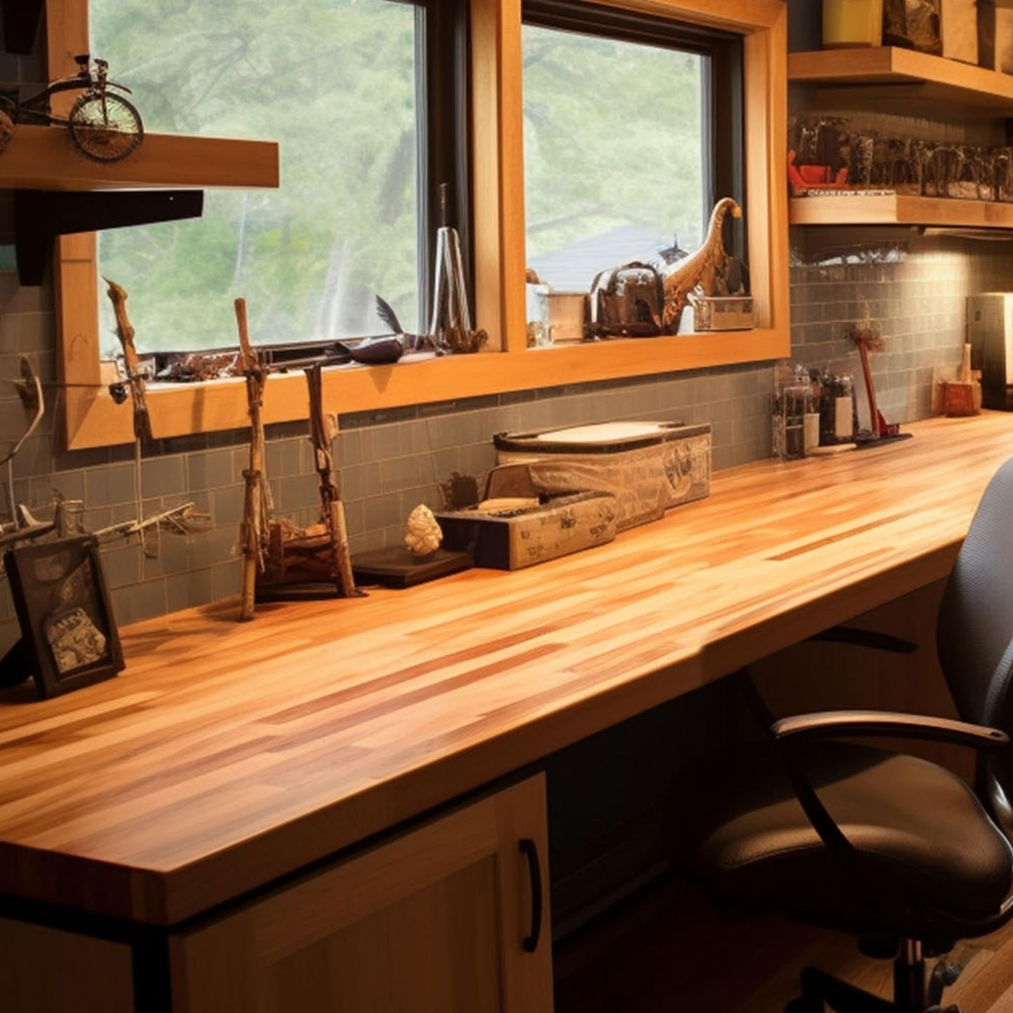CONSDAN Butcher Block Counter Top, USA Grown Cherry Solid Hardwood Countertop, Wood Slabs for Kitchen, Reversible, Both Side Polished, Prefinished with Food-safe Oil, 1.5" Thickness, 48" L x 25" W