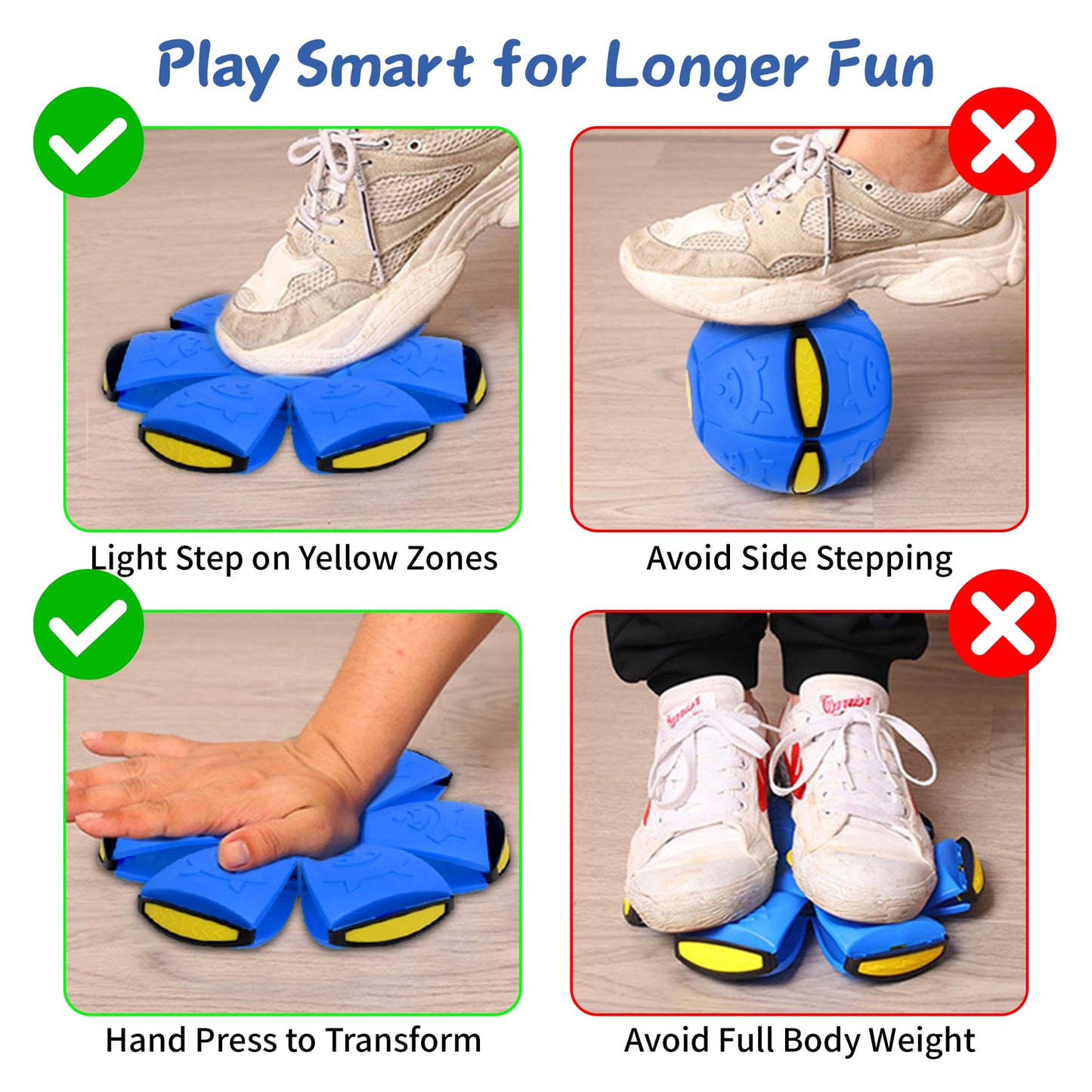 Ageroul 2-in-1 Magic Ball Toy with LED Lights – Bouncing Ball & Flying Saucer Combo, Color-Changing Boomerang Sphere for Outdoor Play, Kids & Family Games (Blue)