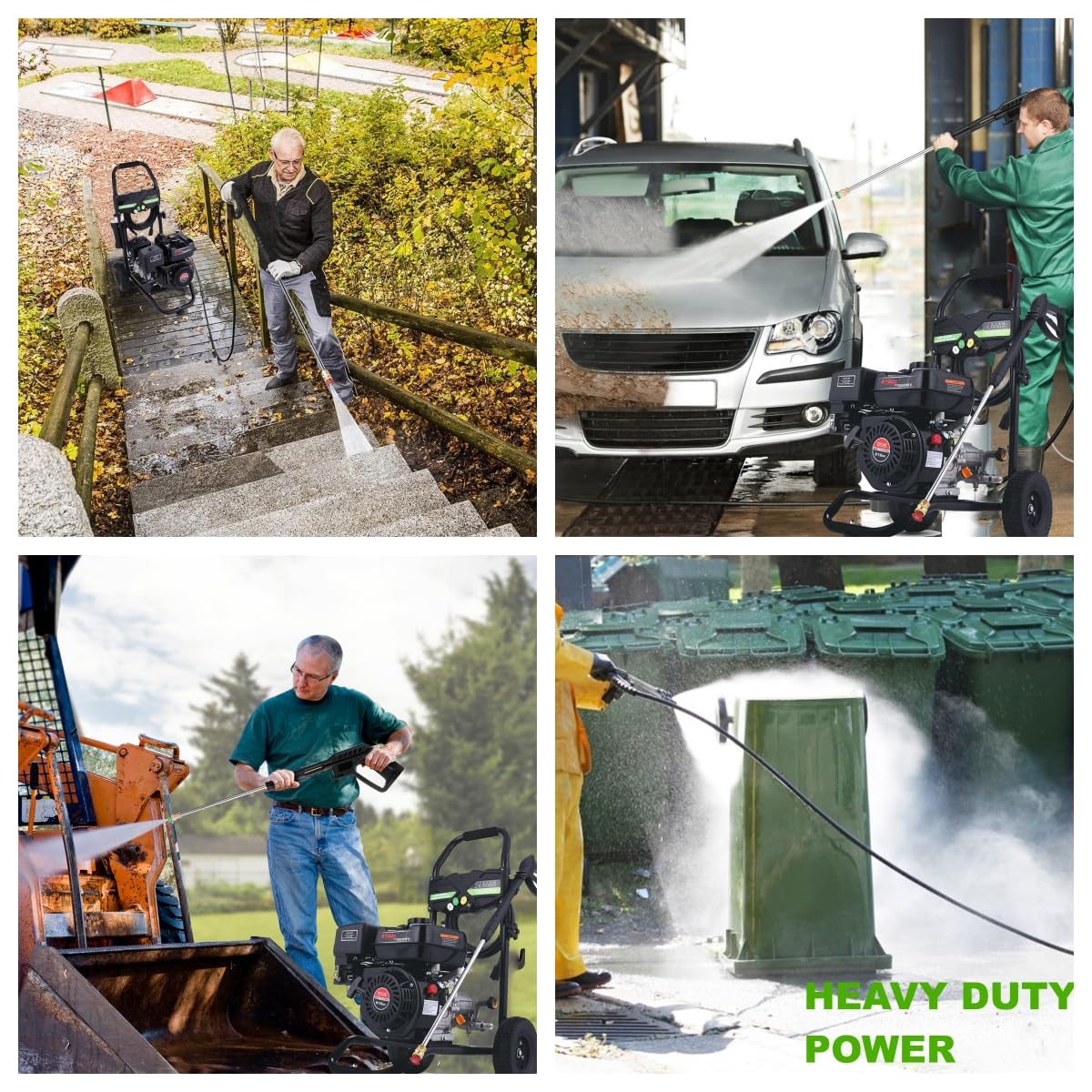 Gas Pressure Washer, 4200 PSI and 4.0 Max GPM Commercial Gas Power Washer, Spray Gun and Wand, 5 Nozzle Set, for Cars/Fences/Driveways/Homes/Patios/Furniture