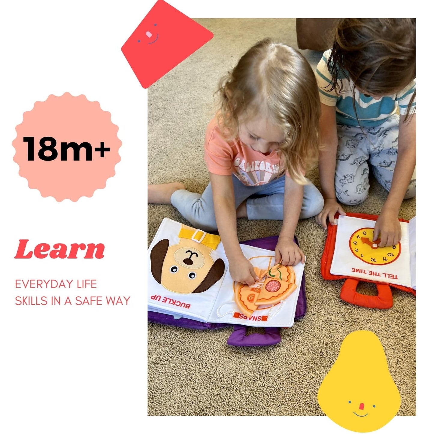 BAVY My Quiet Book - Toddler Plane Activities, Car Airplane Montessori Busy Board Book for Toddlers 1-3 - All Parts Attached - Gifts for 1 2 3 4 Year Old Girl, Birthday Gifts Toys Age 2-4