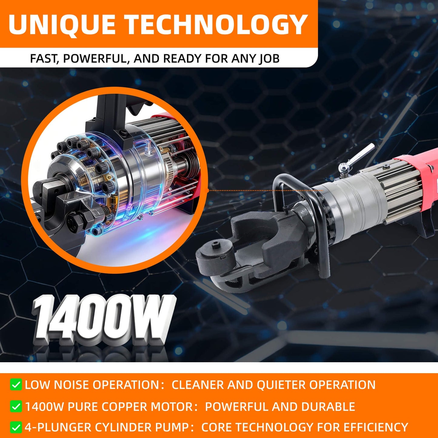 NAYAMOL 1400W Hydraulic Rebar Bender 14–22mm, 110V Electric Rebar Bending Machine, 0–130° Adjustable Angle, Fast 2.5–3.5s Operation, Portable Tool with Pure Copper Motor