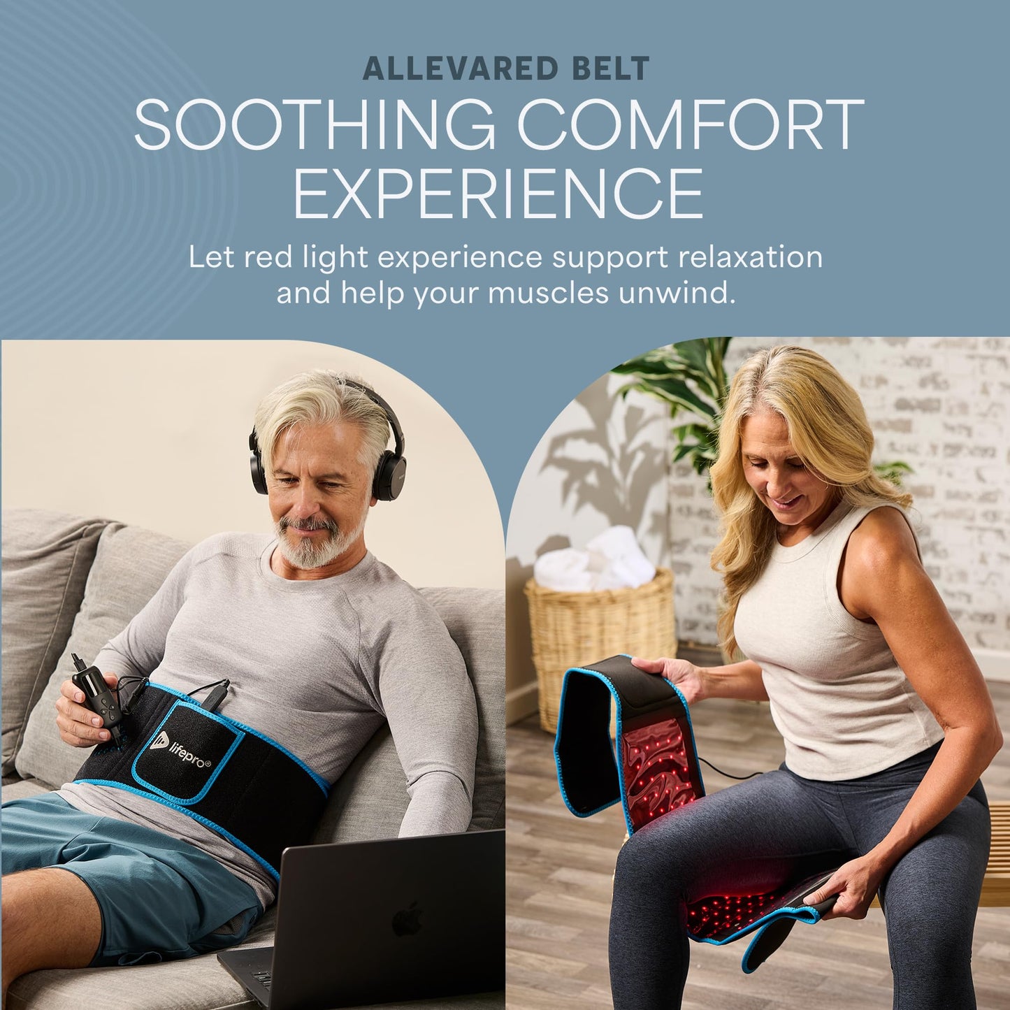 Lifepro Red Light Therapy Belt – Infrared Red Light Therapy for Body, Back and Shoulder - 660nm & 850nm Near Infrared Heating Pad – Adjustable & Portable for Wellness & Relaxation