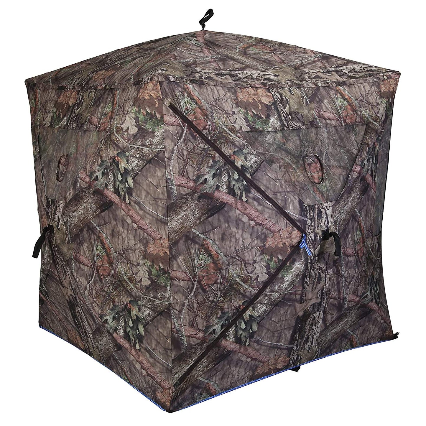 AMERISTEP Element Hub-Style Durable Noise-Free Hunting Ground Blind with Shoot-Through Mesh Windows & Gun Ports | 3 Hunters Concealment | Mossy Oak Break Up Country Camo | Easy Setup & Takedown