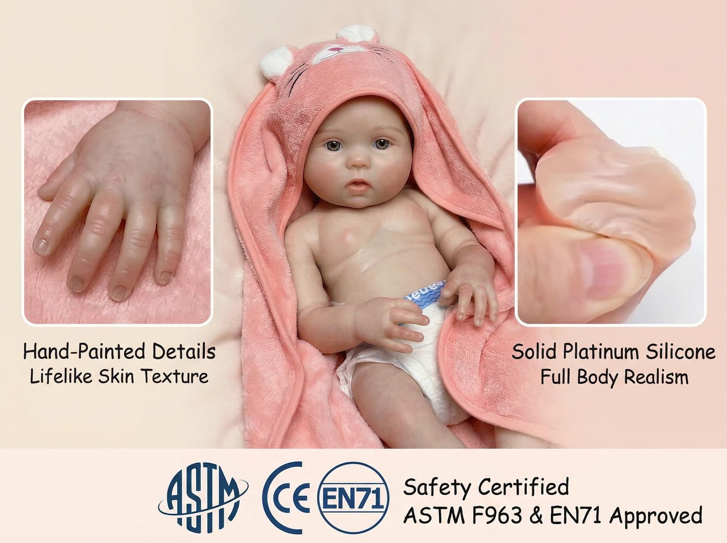 Aniiyy 18 Inch 6.39lbs Full Body Silicone Baby Dolls Realistic Toddlar Baby Dolls,Silicone Reborn Baby Dolls Girl, Not Vinyl Dolls
